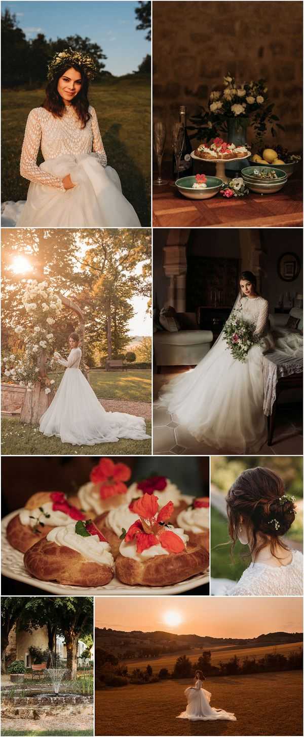 Looking at this collage of images, I can identify several recurring visual themes and elements:

**Evident Subjects:**
1. **Sunsets/Golden Hour** - Multiple images show warm orange and golden sunset skies over landscapes
2. **Baked Goods** - What appears to be bagels or donuts on a cake stand/plate
3. **Lemons/Citrus** - Yellow lemons appear in bowl arrangements
4. **Natural Landscapes** - Rolling hills, fields, and countryside views
5. **A Person** - Someone with blonde hair appears in what looks like a portrait/fashion style photo

**Visual Style:**
- Warm, golden color palette throughout
- Lifestyle/aesthetic photography style
- Mix of food, nature, and portrait photography
- Soft, dreamy lighting in several shots

**Possible Context:**
This looks like it could be a **mood board** or **Instagram-style collage** for a lifestyle brand, blog, or personal aesthetic that emphasizes:
- Rustic/countryside living
- Warm summer vibes
- Food and nature

Is there something specific you'd like to know about these images, or are you looking for information about one of the specific elements shown? I want to make sure I'm providing the most helpful response for your needs.

---

*Note: I can see the images contain text/watermarks but I cannot read specific text clearly in this format.*