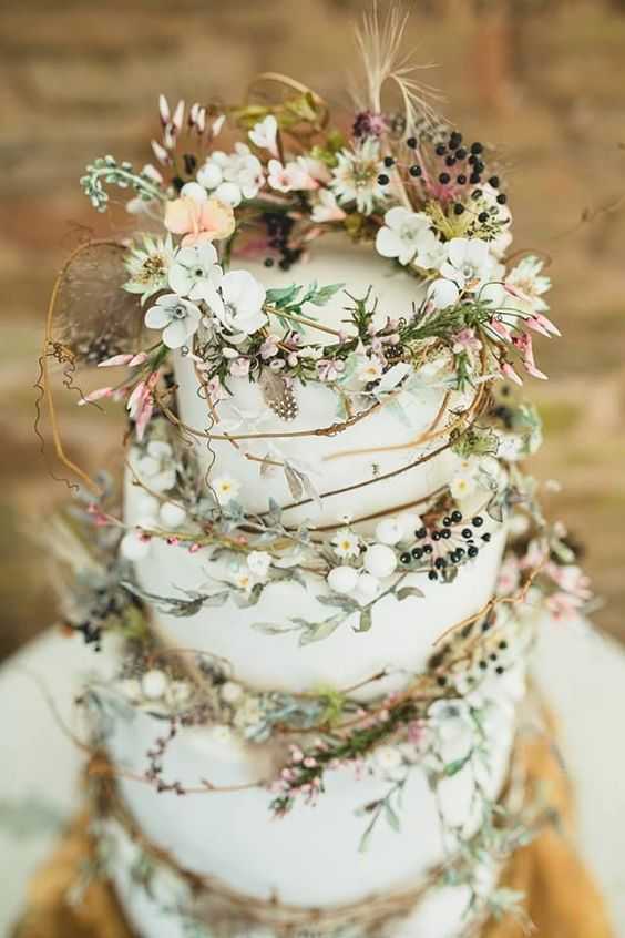 boho wedding cake - rustic boho wedding cake 