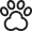 This image does not appear to be a wedding photograph. It shows a simple black paw print icon on a white background — a basic graphic or logo element, not a photographic image of any kind.