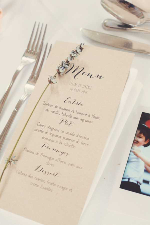 Traditional French Wedding Menu Inspiration