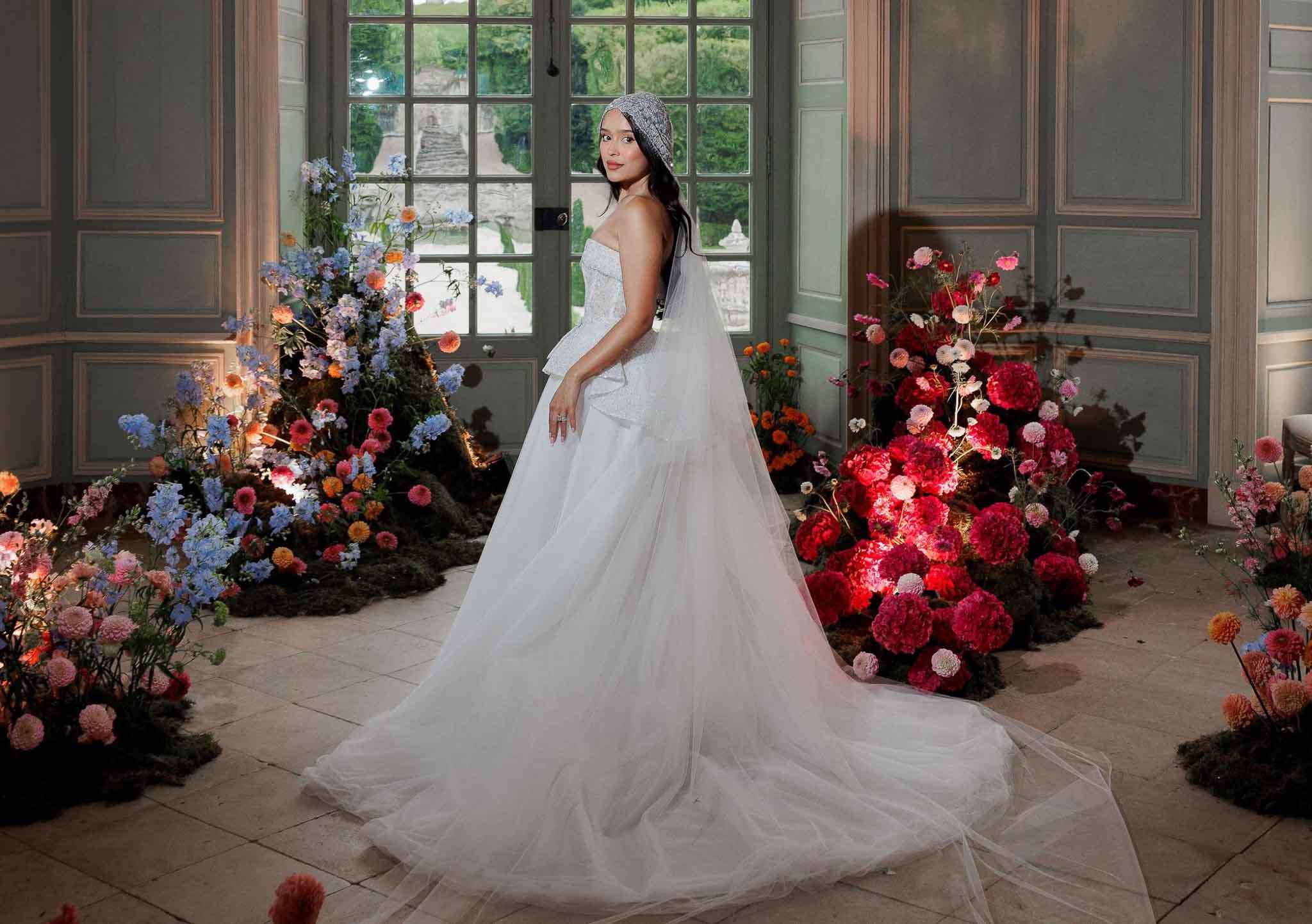 Pink Florals and Candlelight at Chateau de Villette, Ile-de-France