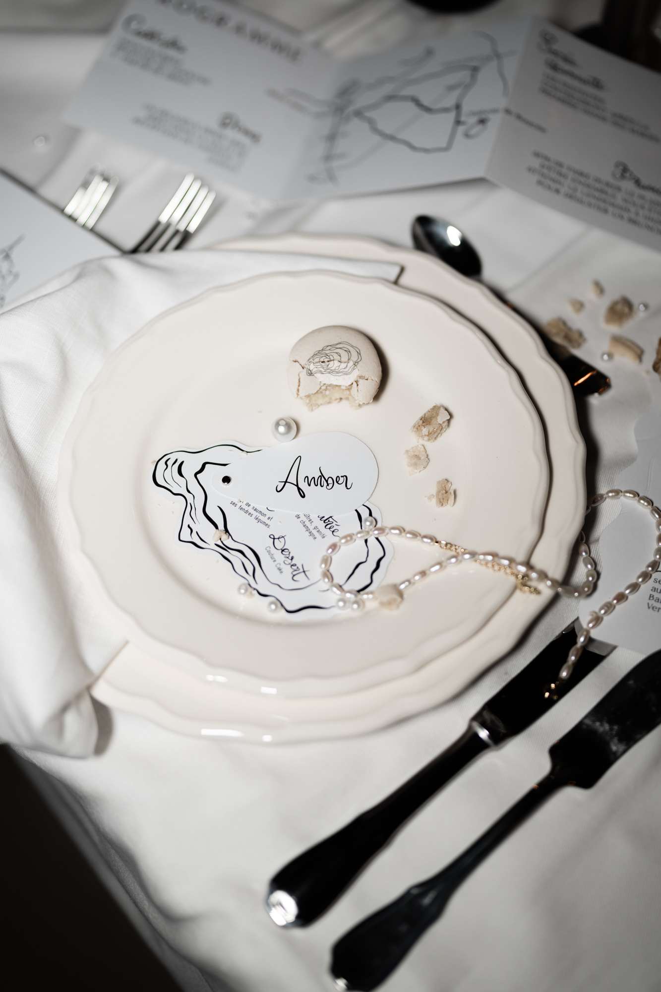 Bride and groom portrait with Mont-Saint-Michel bay in background at low tide