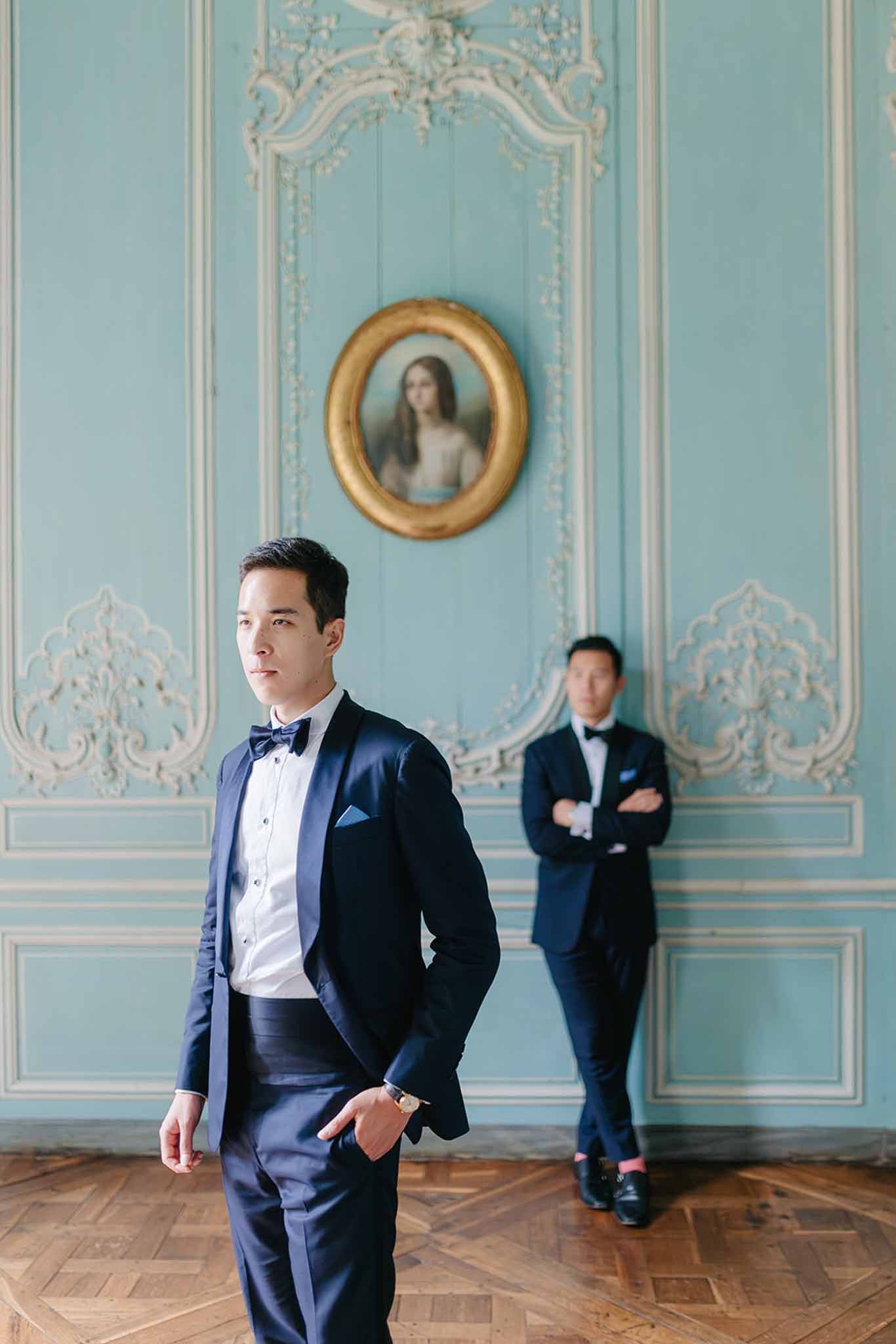 Exterior facade view of Château de Champlatreux grand manor house and formal grounds