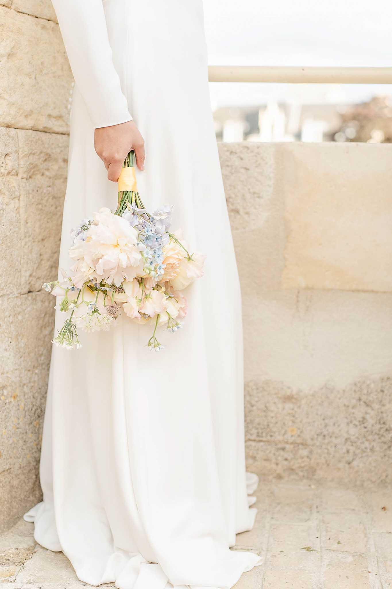 Bride on her wedding day at a French chateau