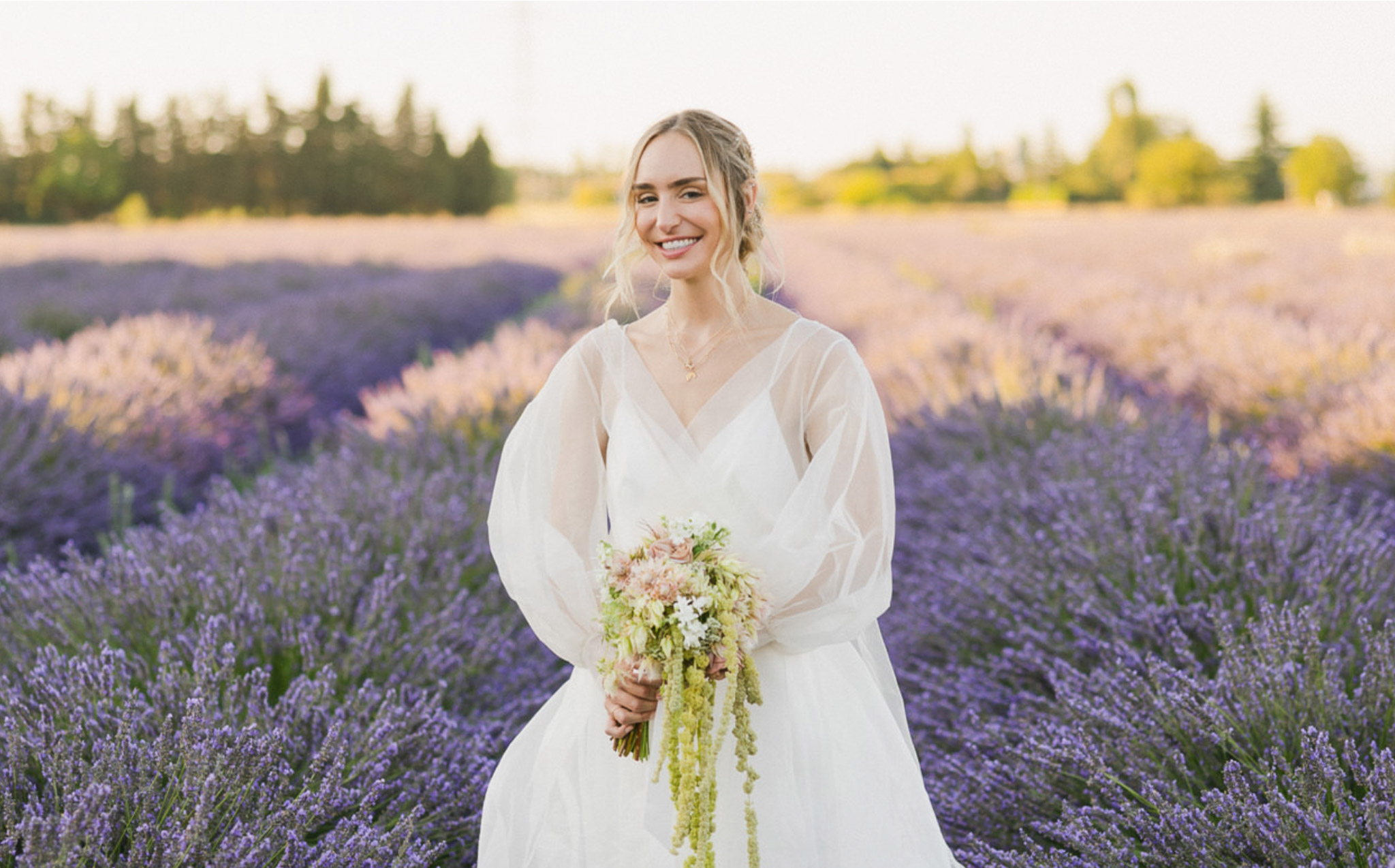 Ivory Tulle and Pampas Gold at Chateau des Barrenques, Provence