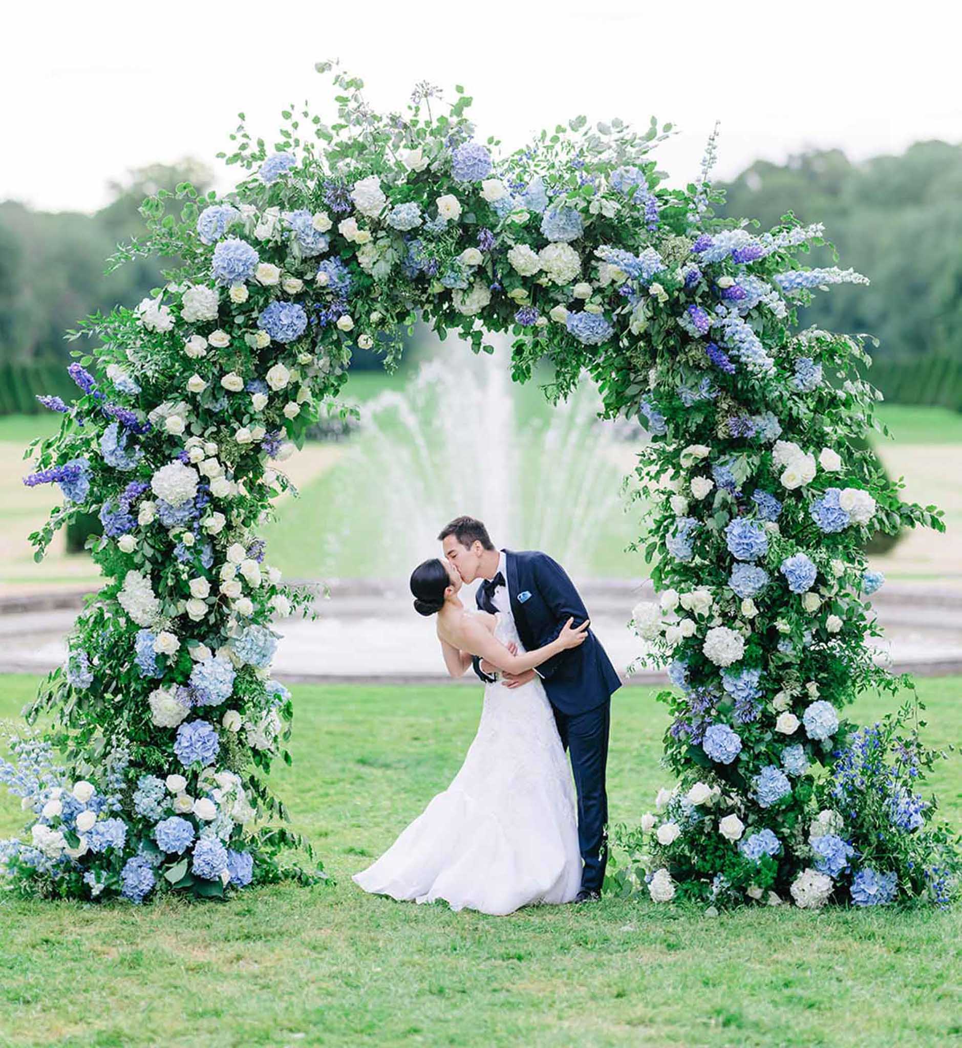 Cornflower Blue and a Family Crest at Chateau de Champlatreux, Ile-de-France
