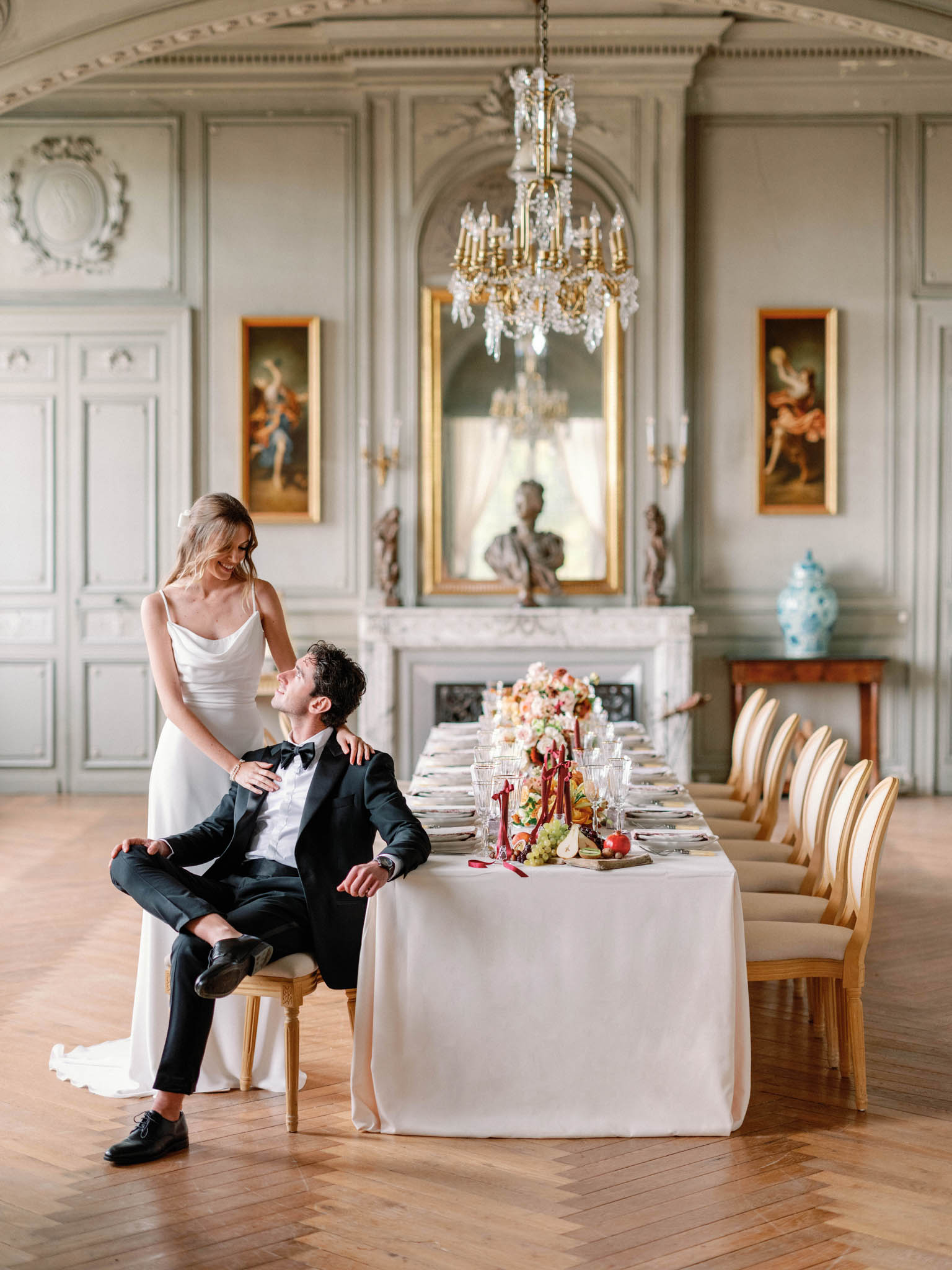Burgundy Florals and Candlelit Salons at Chateau Marcellus, Lot-et-Garonne