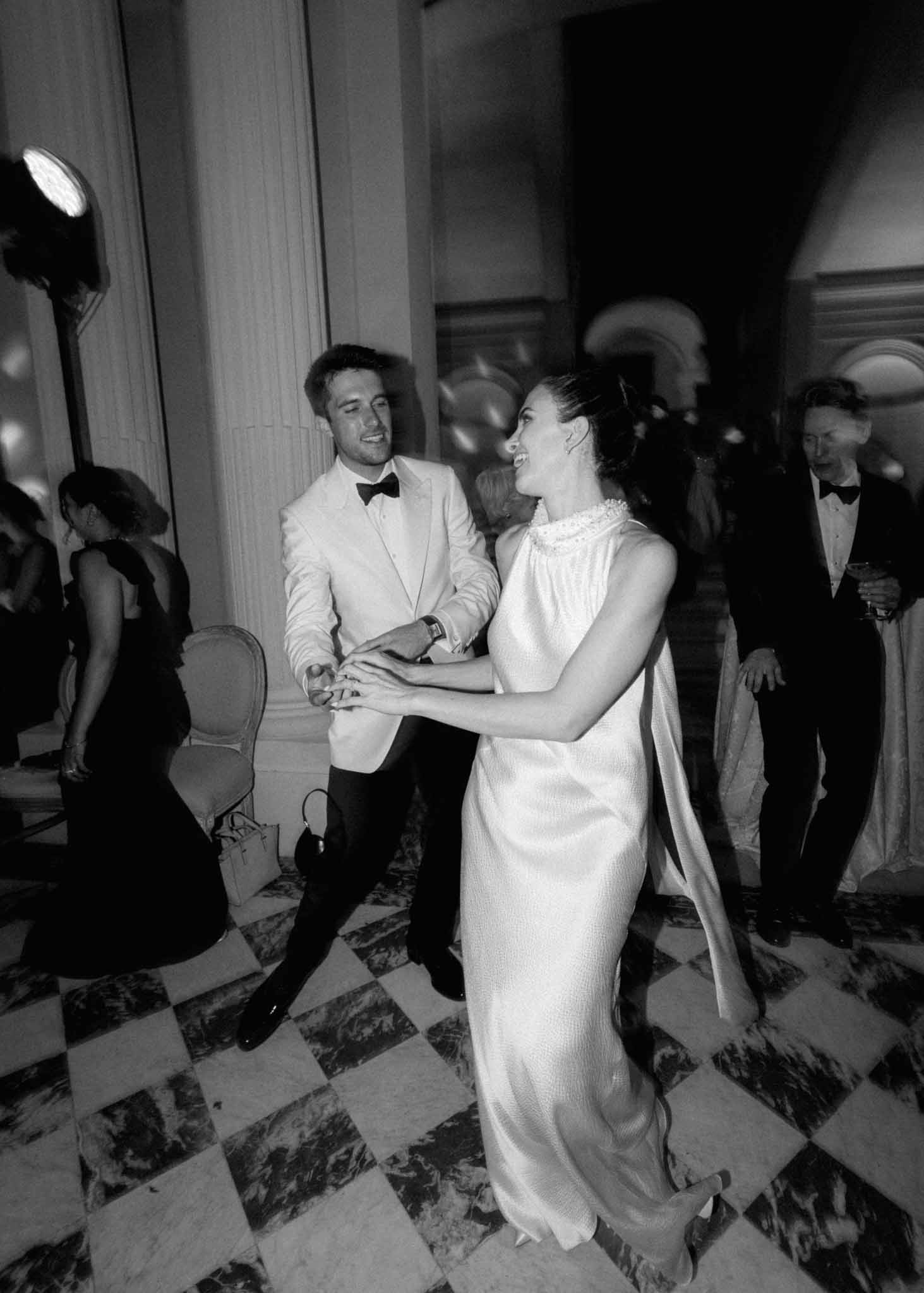 Couple sharing their first dance at the wedding reception
