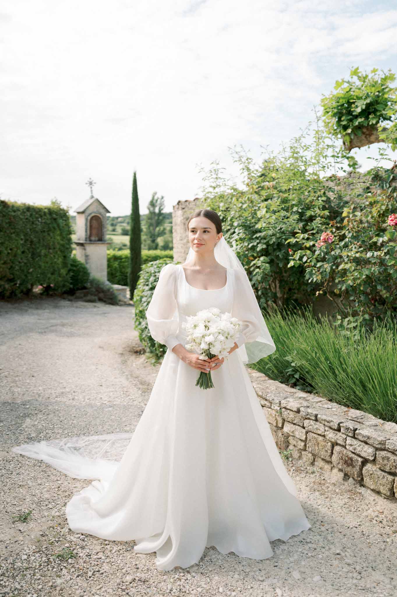 Bridal portrait in a chapel