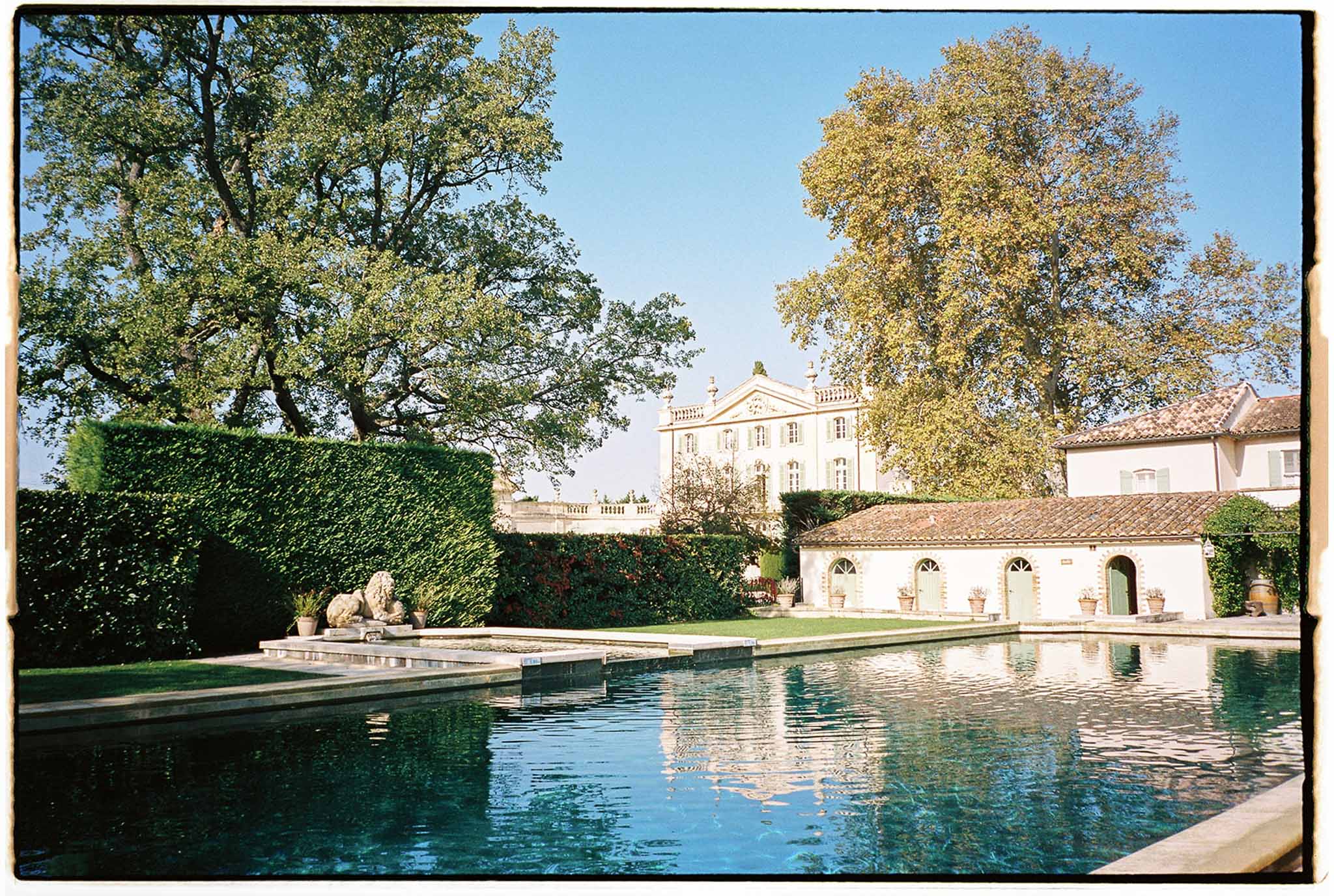 Classical Italian villa estate with reflecting pool and formal gardens for wedding venue