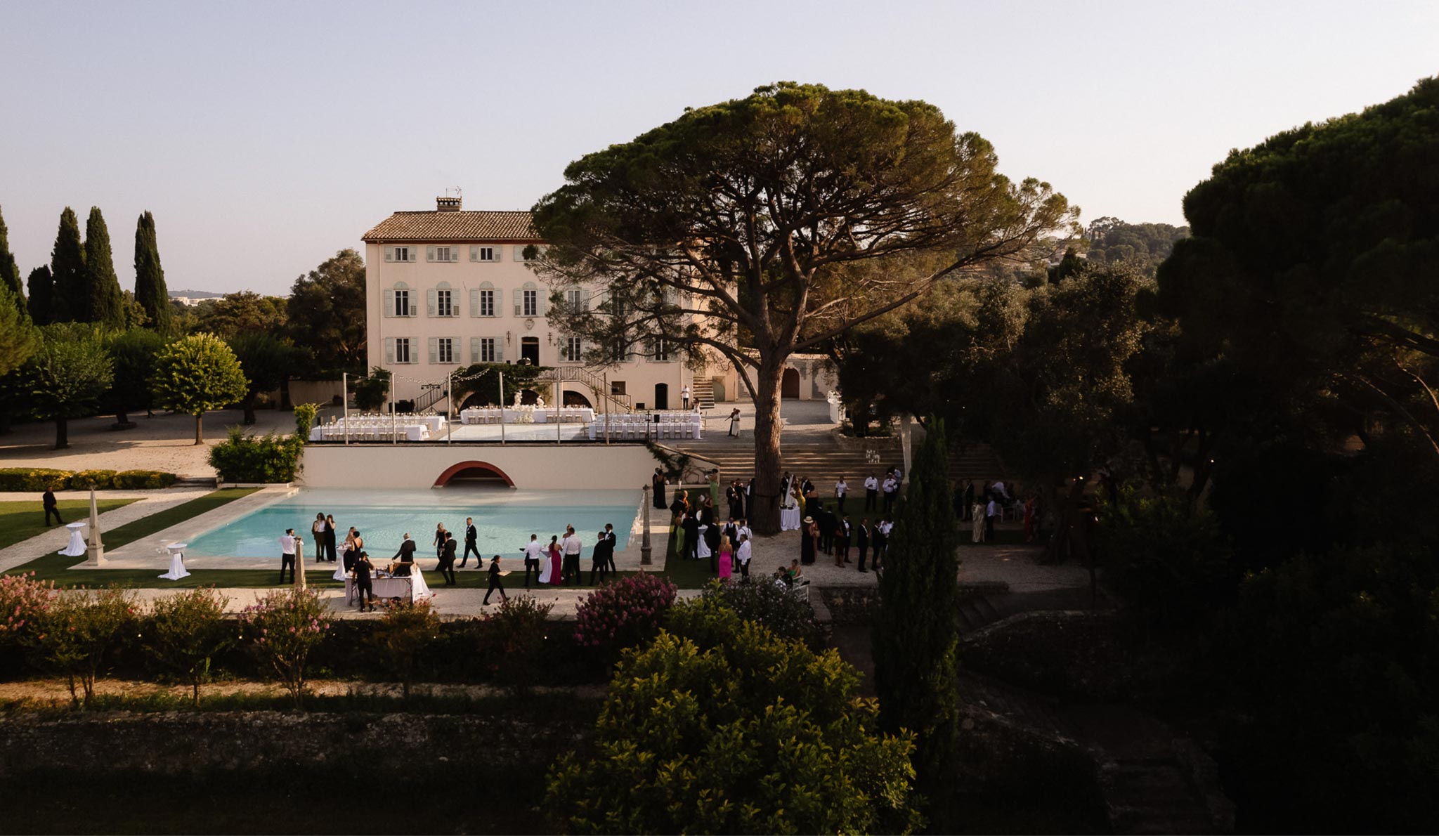 Black Calla Lilies and Ivory Silk at Bastide du Roy, French Riviera