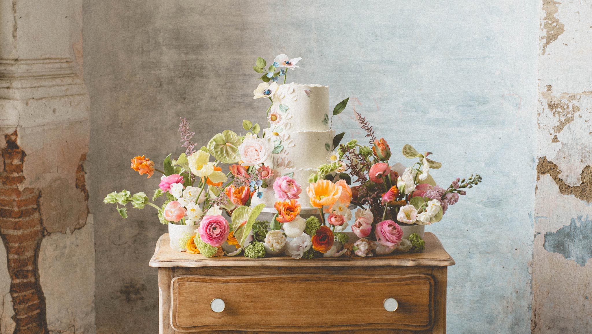 Forest Green Tablescapes and Sculptural Florals at Abbaye Saint Sever de Rustan