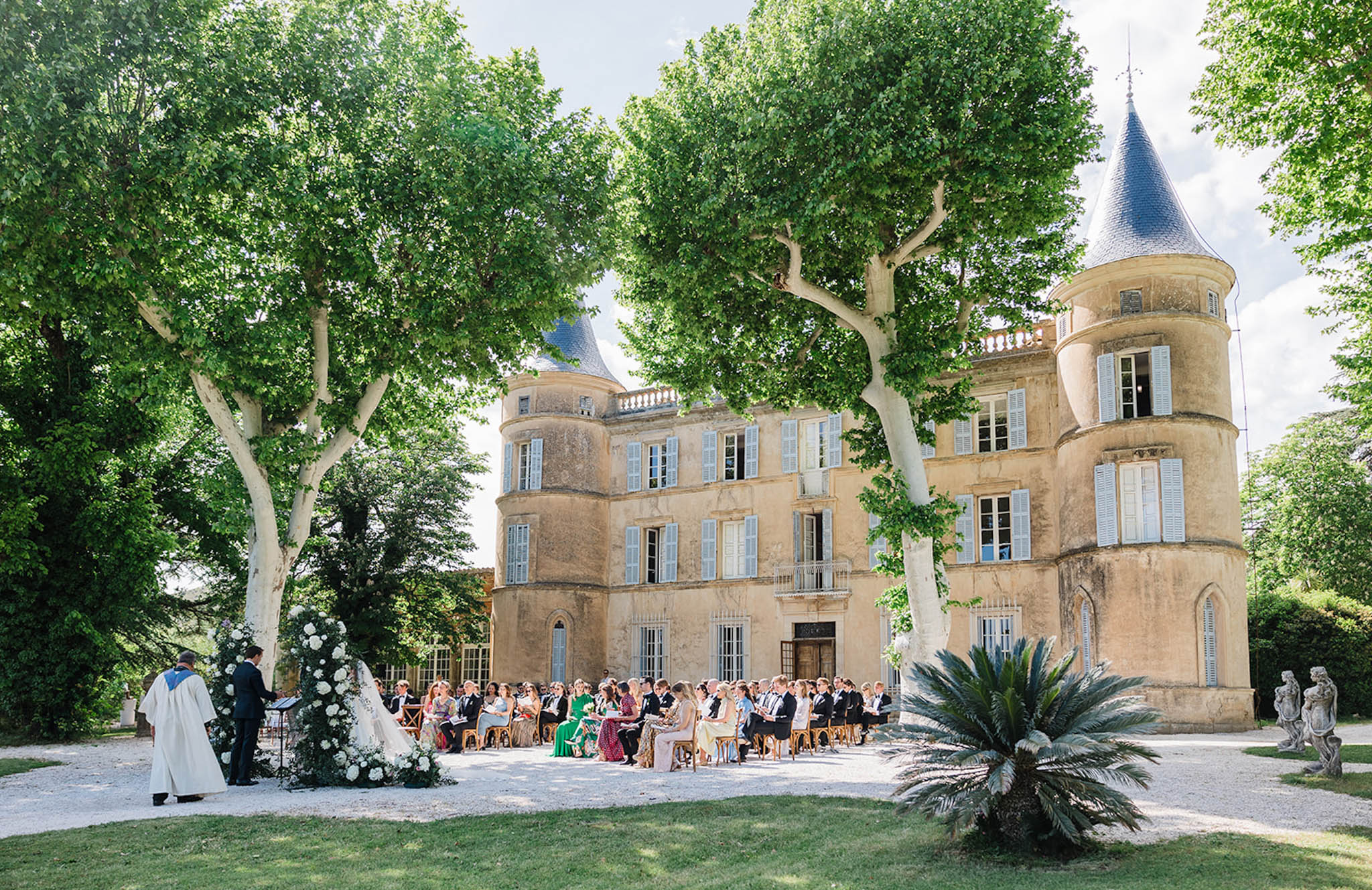 Caroline Castigliano Satin and Baroque Stone at Chateau de Robernier, Provence