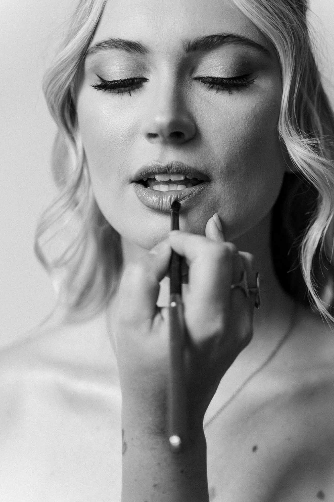 Black and white photo of getting ready