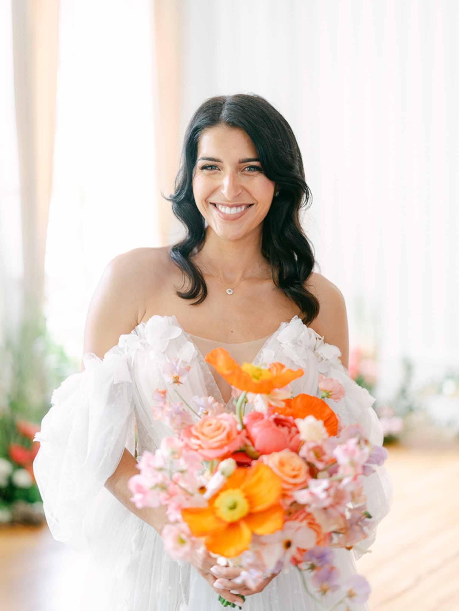 Bridal portrait in a garden