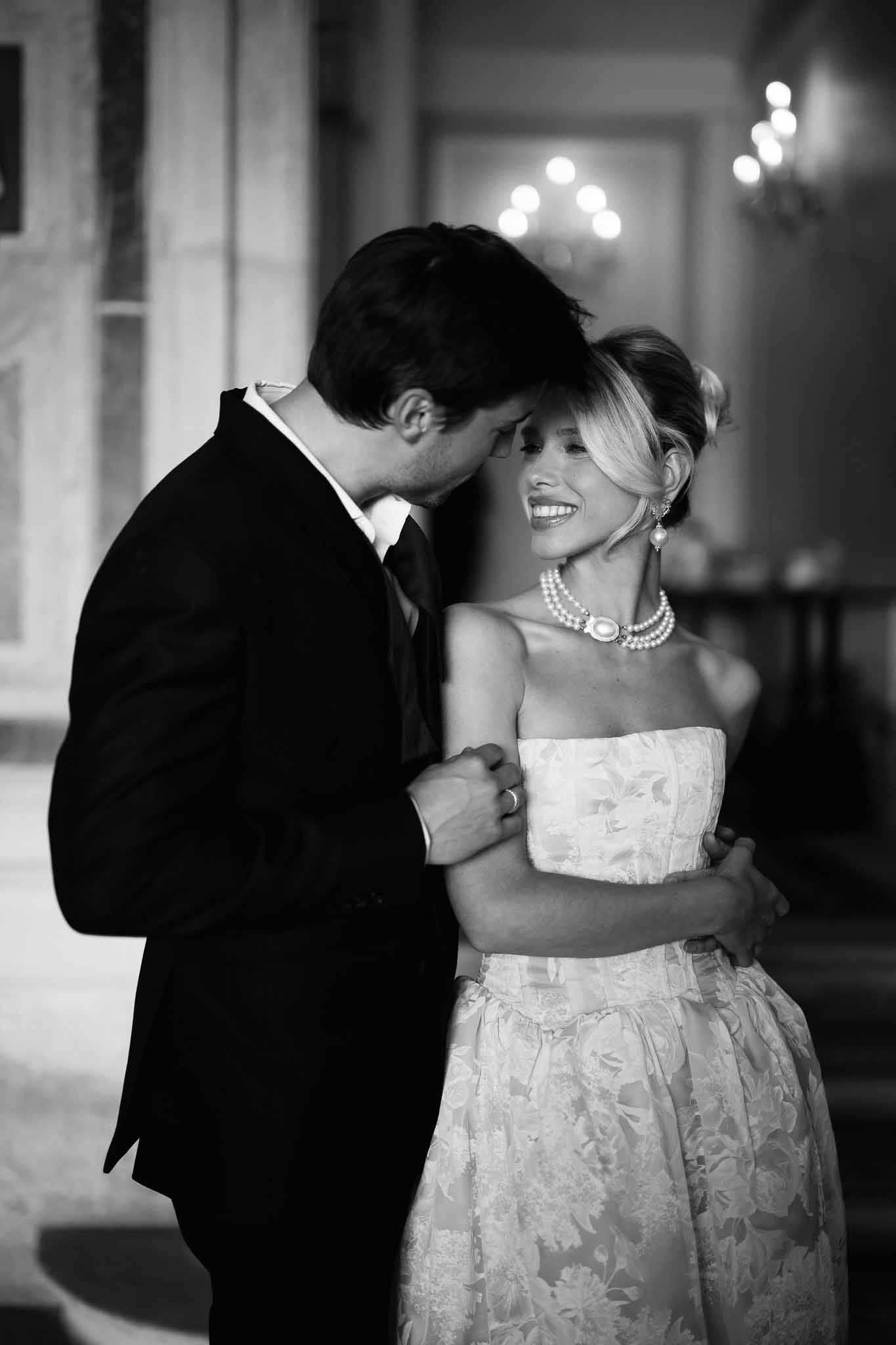 Black and white photo of couple's first dance