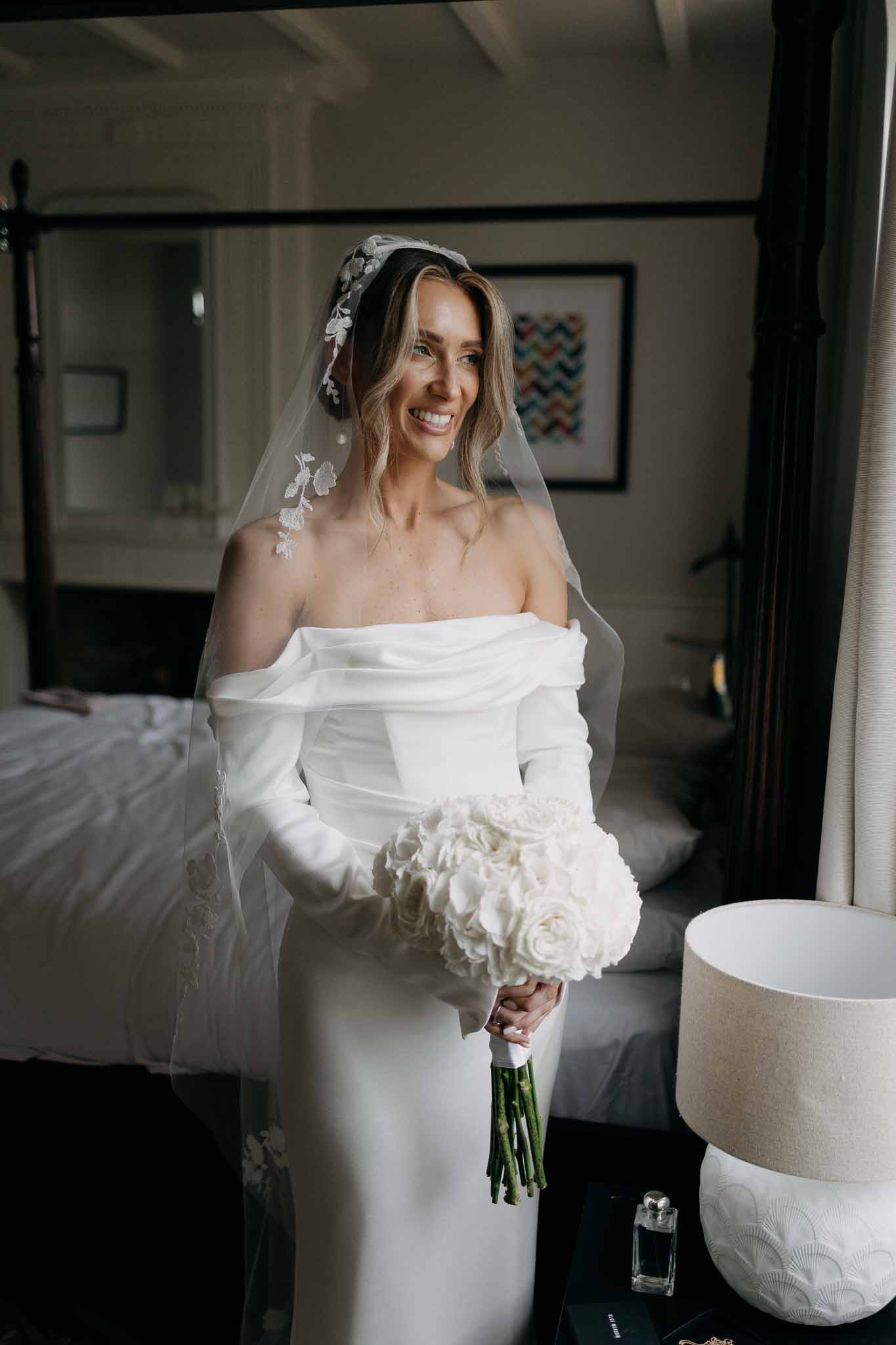 Bridal portrait in a garden