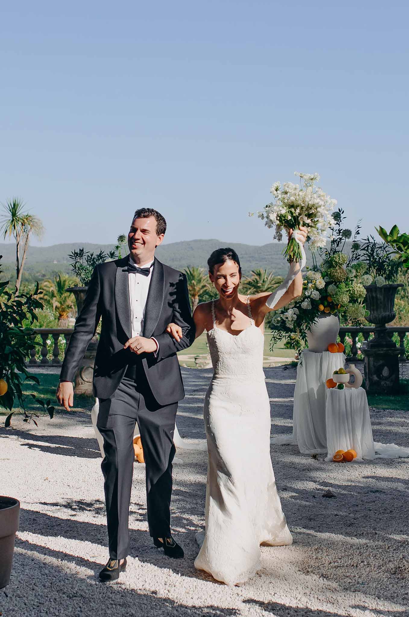 Wedding ceremony with white roses