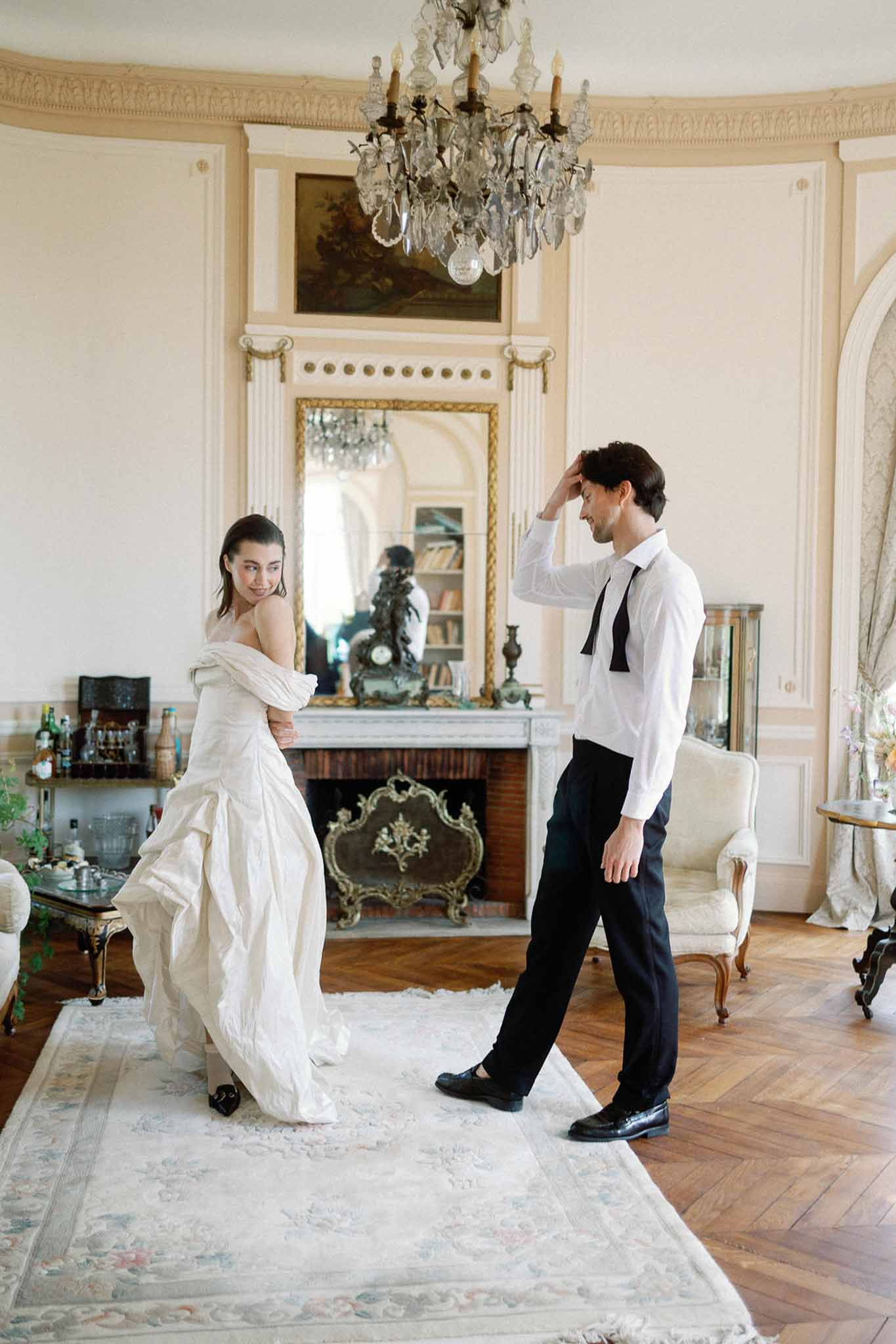 First look between bride and groom