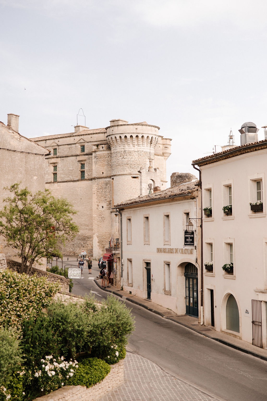 Gordes village street and chateau at Airelles Gordes La Bastide, Provence