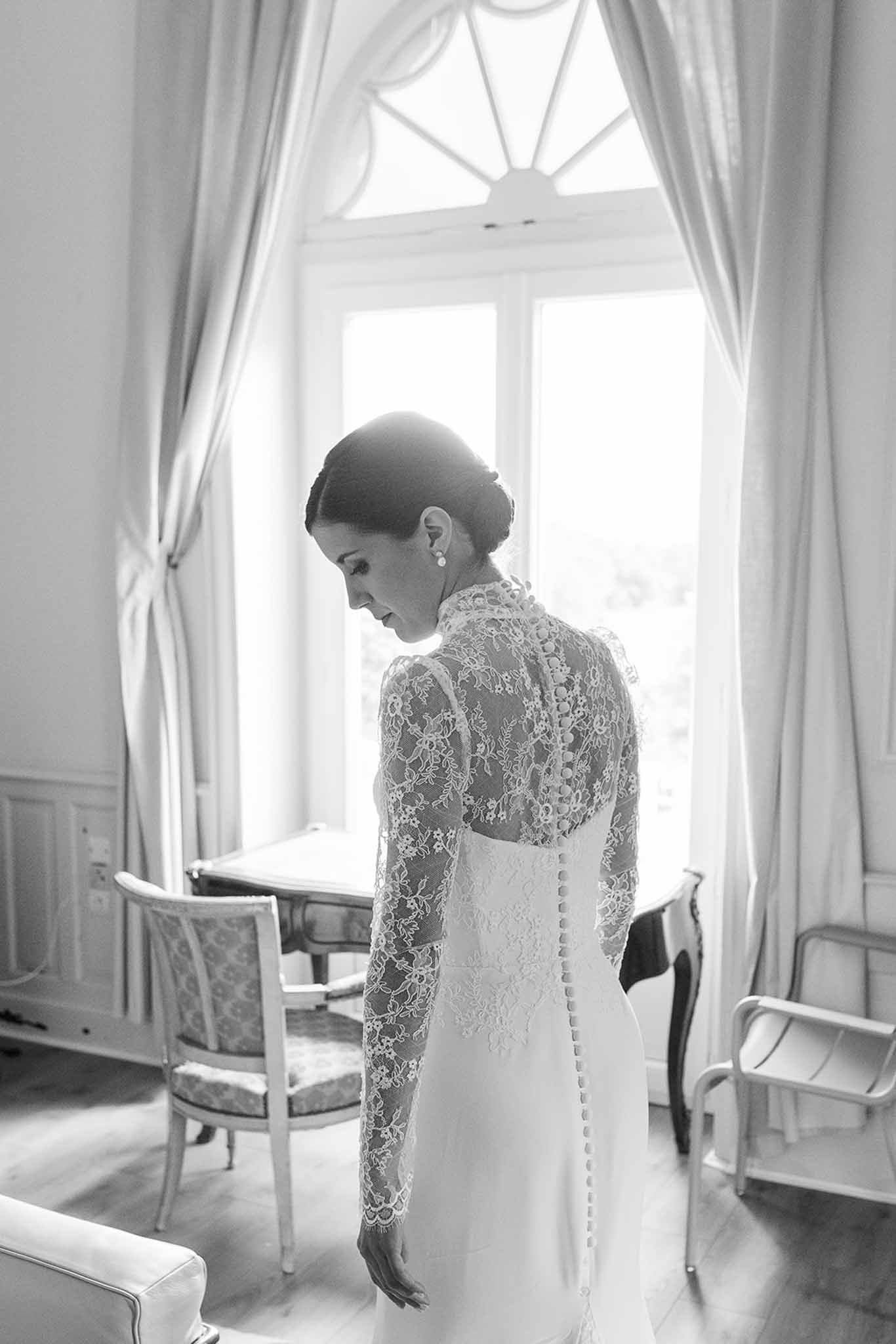 Black and white photo of getting ready