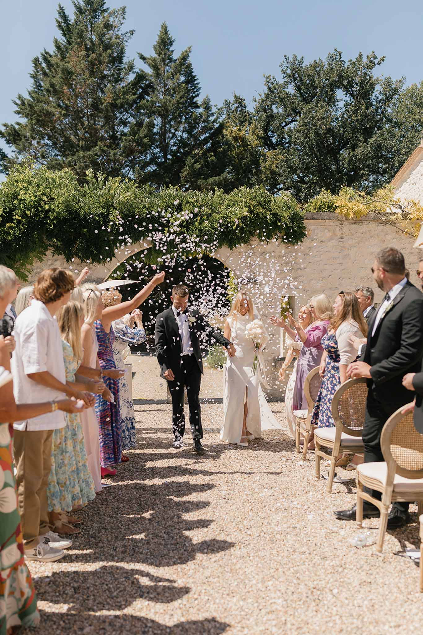 Wedding ceremony with white roses