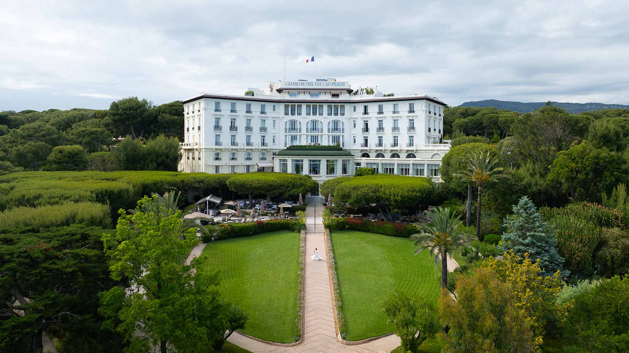 Aerial view of in a garden