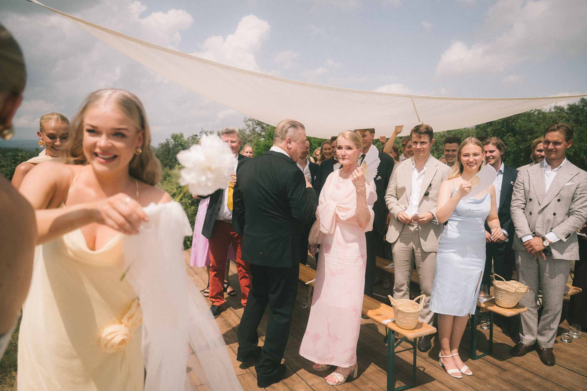 Wedding ceremony with white roses