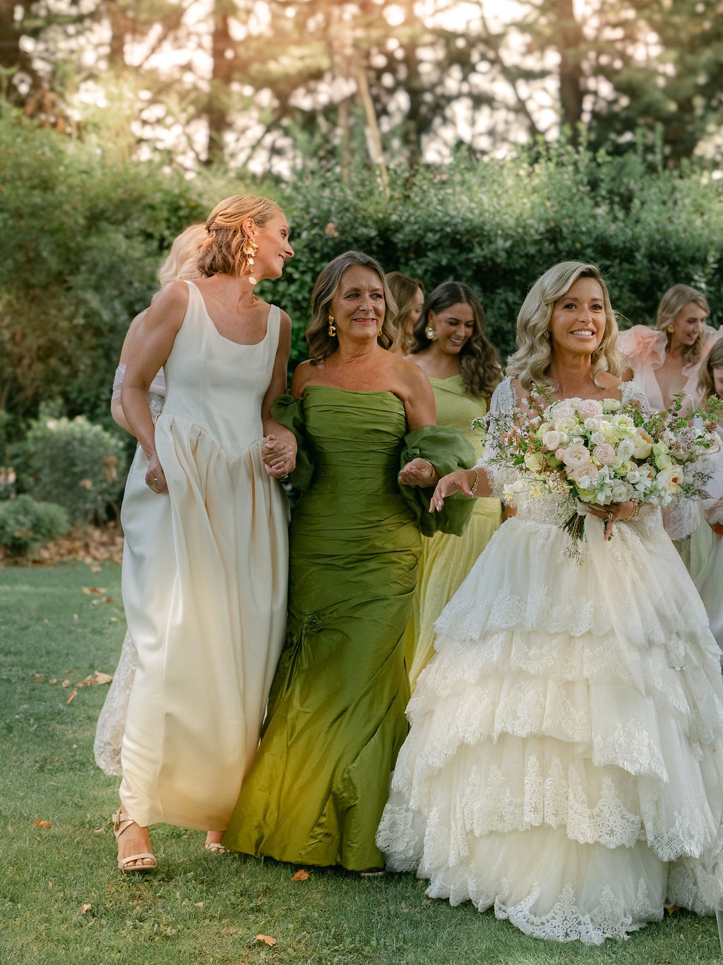 bride with bridesmaids and flower girls at La Bastide de Laurence, Provence