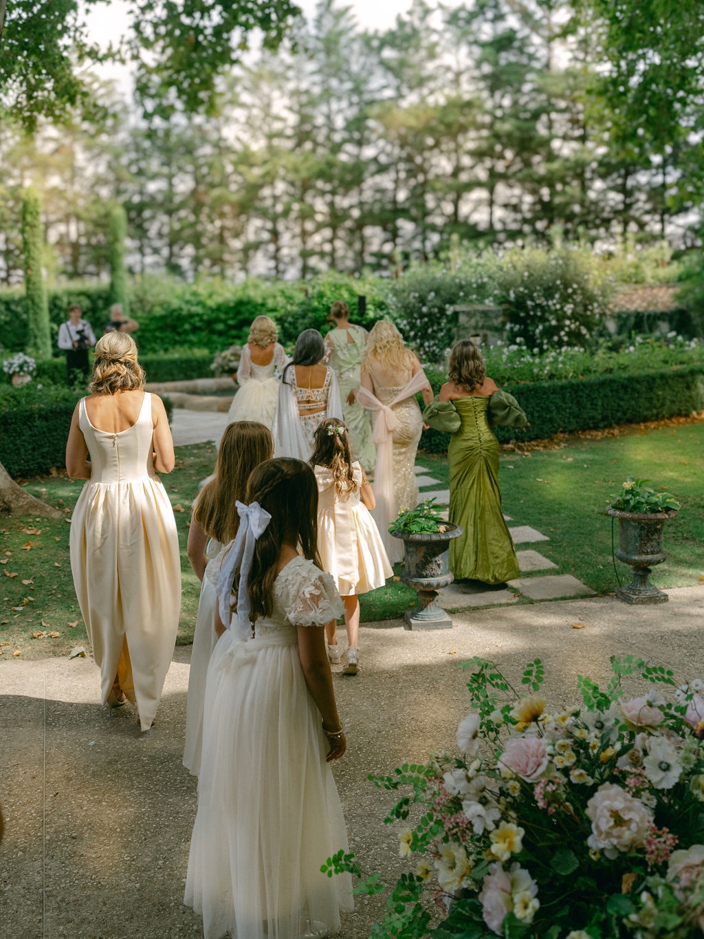 bride and bridesmaids before the ceremony at La Bastide de Laurence, Provence