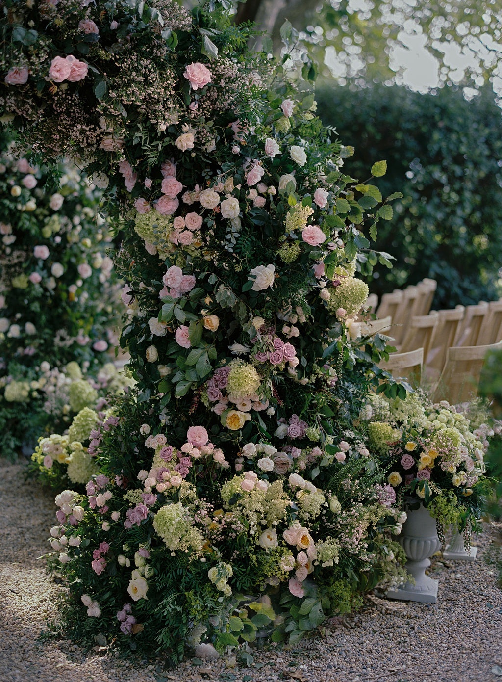 couple holding hands during the vows at La Bastide de Laurence, Provence