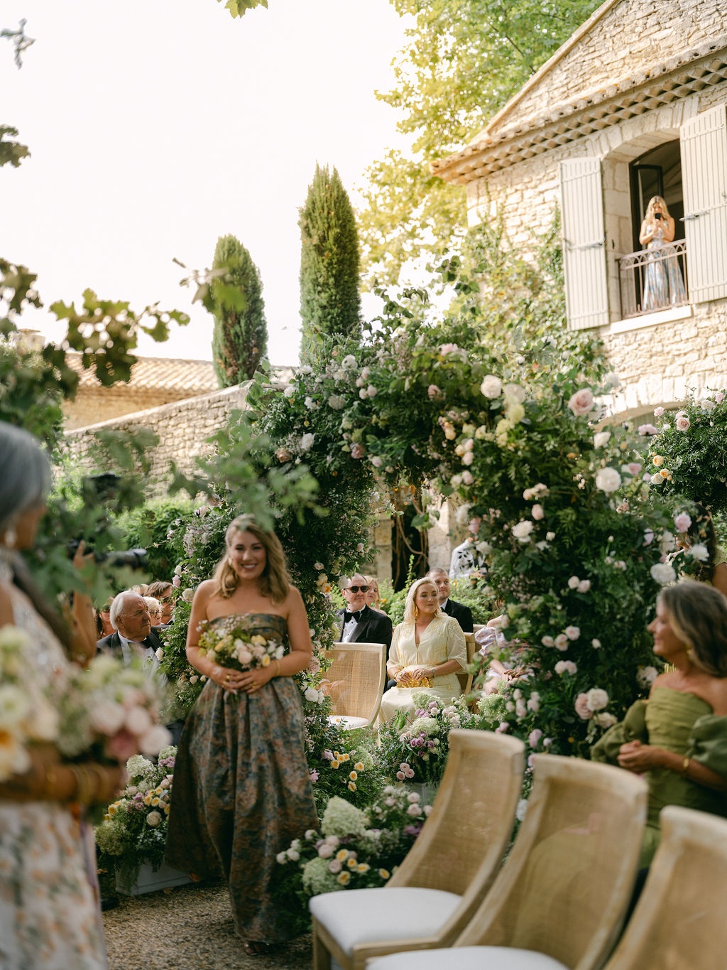 couple laughing mid-vow at La Bastide de Laurence, Provence