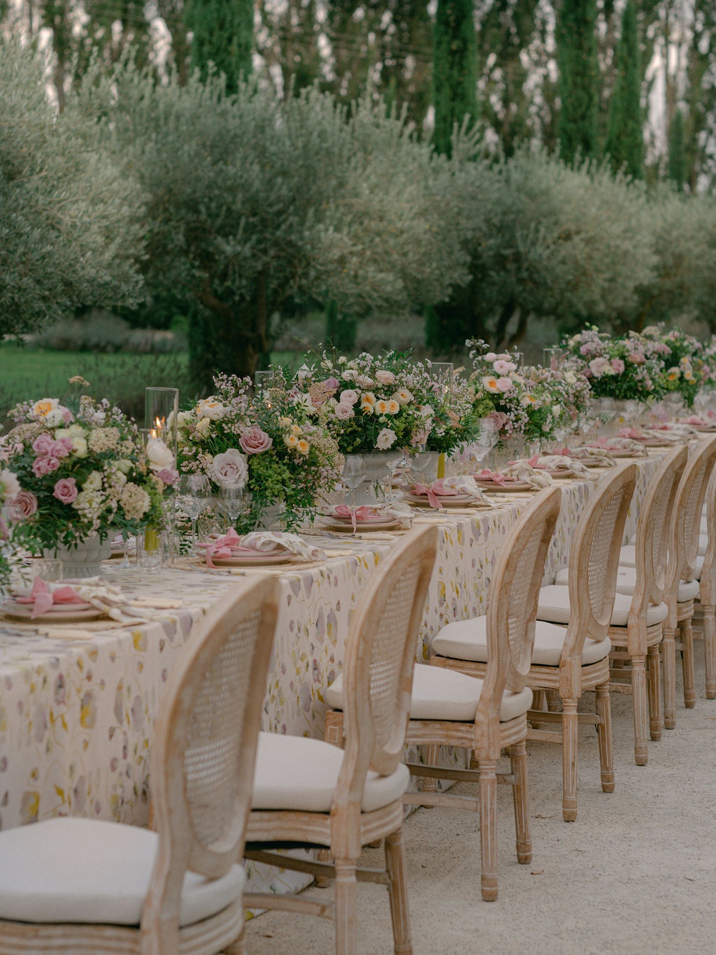 guests dancing beside the dinner table at La Bastide de Laurence, Provence