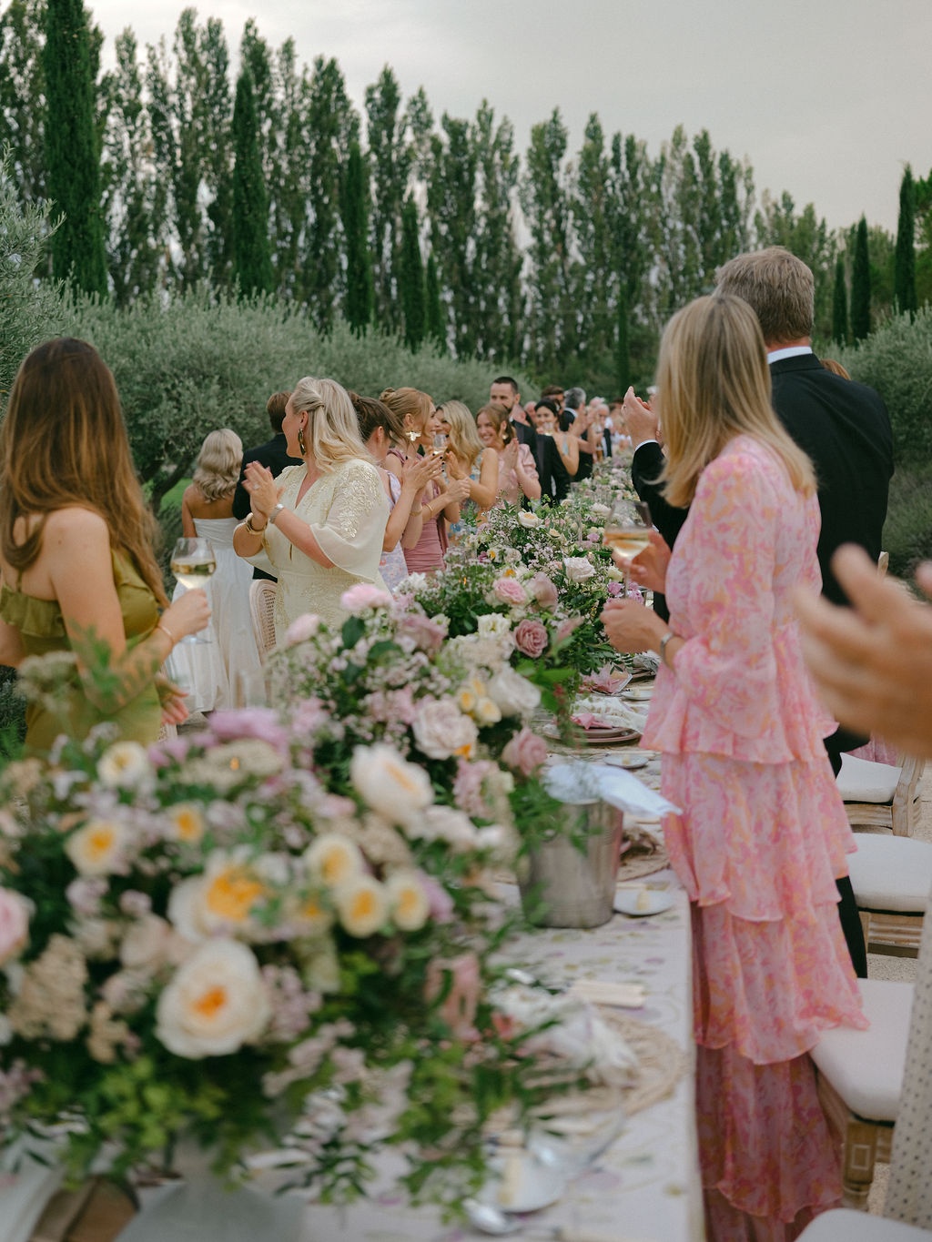 champagne poured for a toast at La Bastide de Laurence, Provence