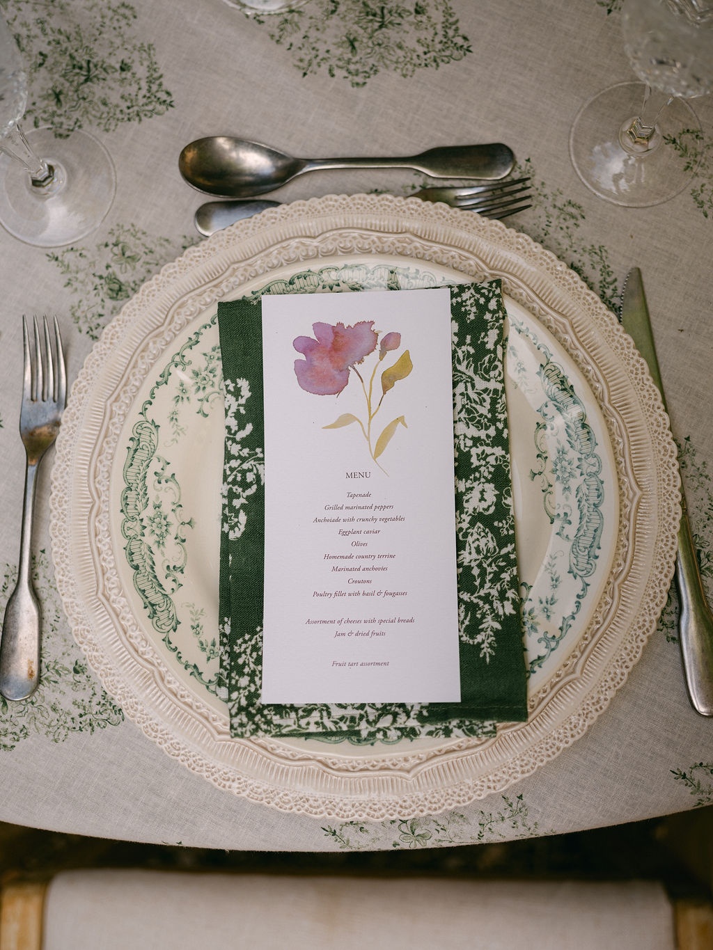 welcome dinner courtyard at dusk at La Bastide de Laurence, Provence