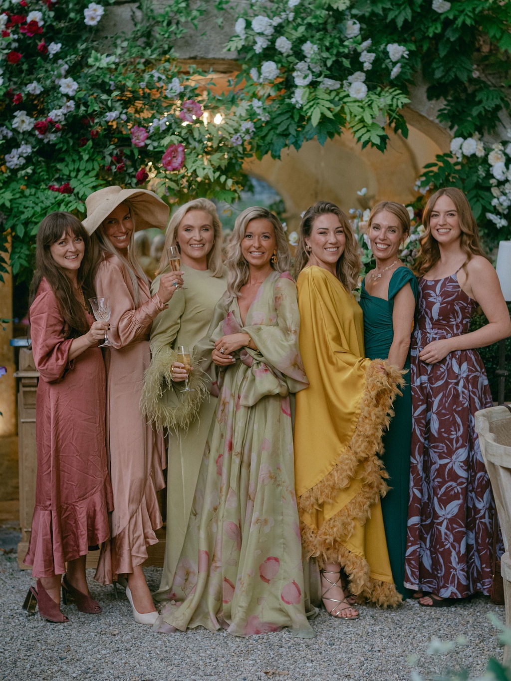 bastide courtyard set for the welcome dinner at La Bastide de Laurence, Provence