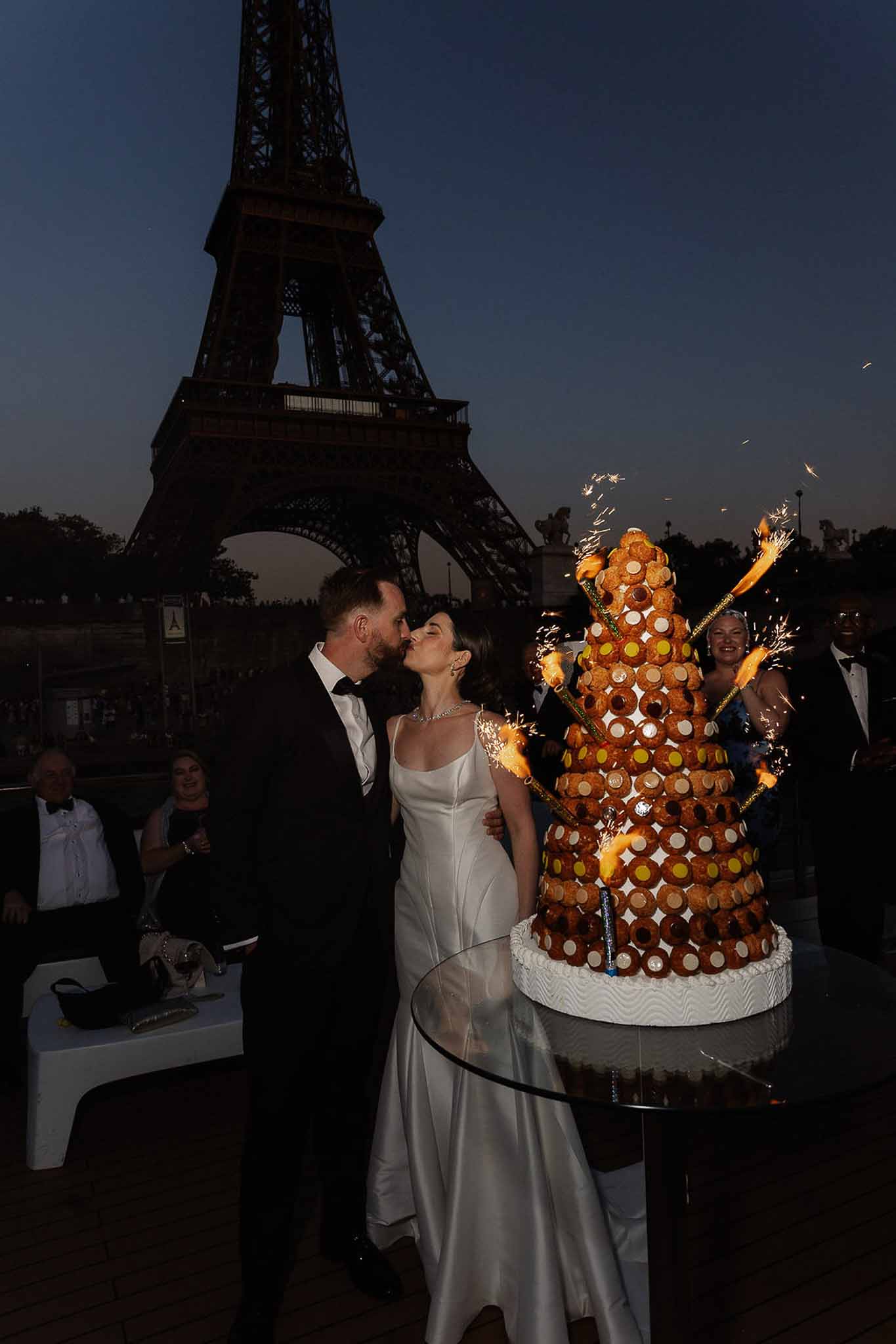 Wedding reception table setting in Paris