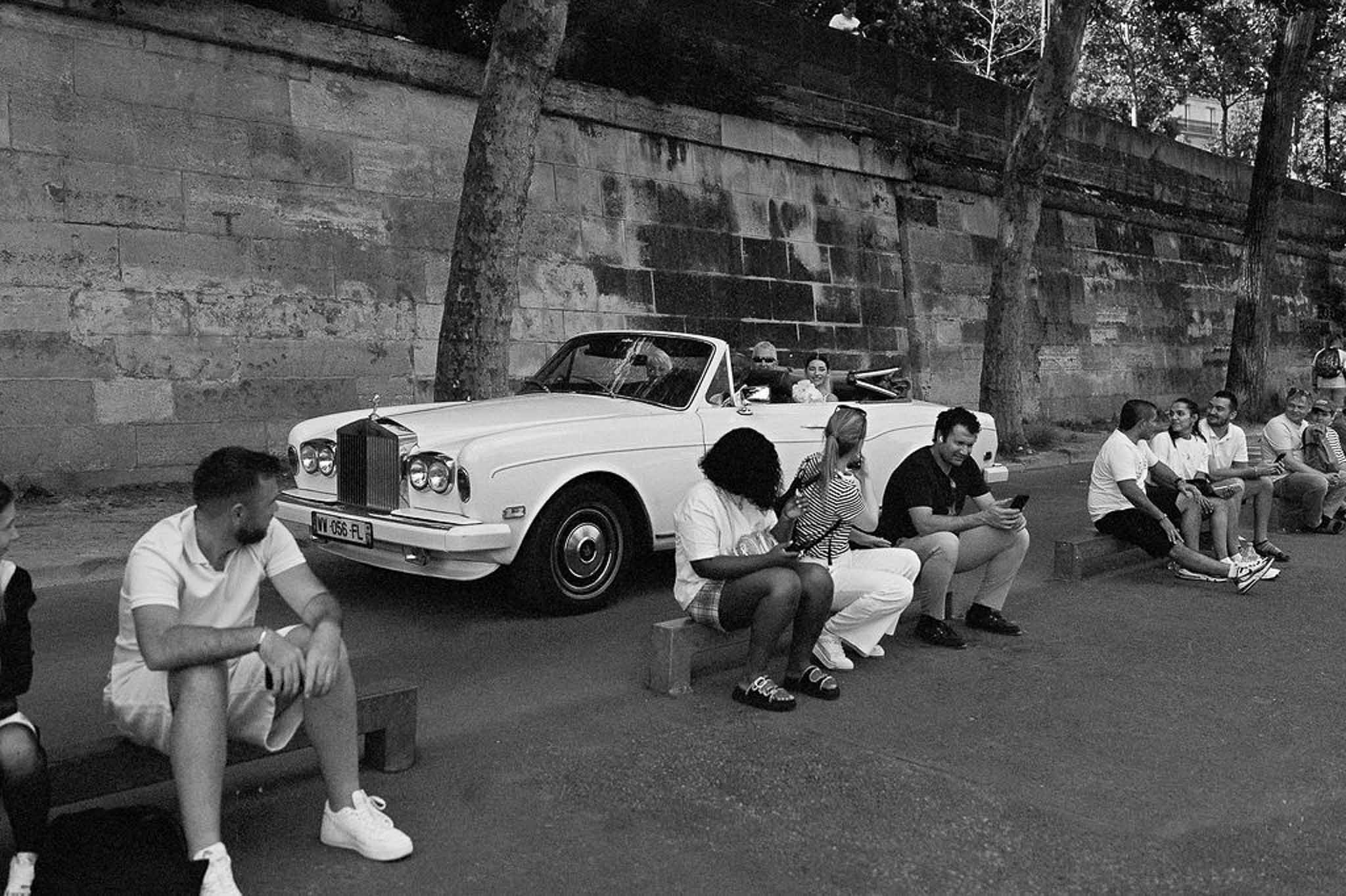 Black and white photo of wedding reception