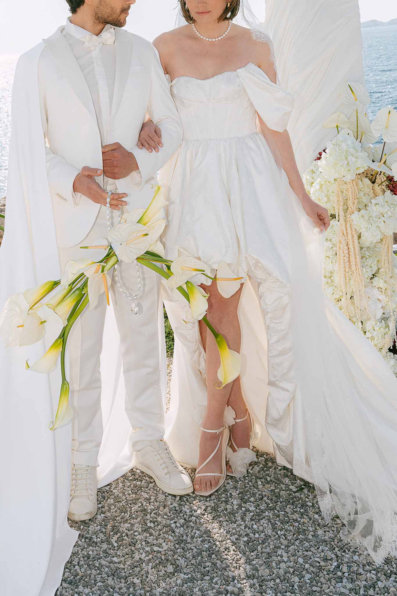 Wedding ceremony with hydrangeas