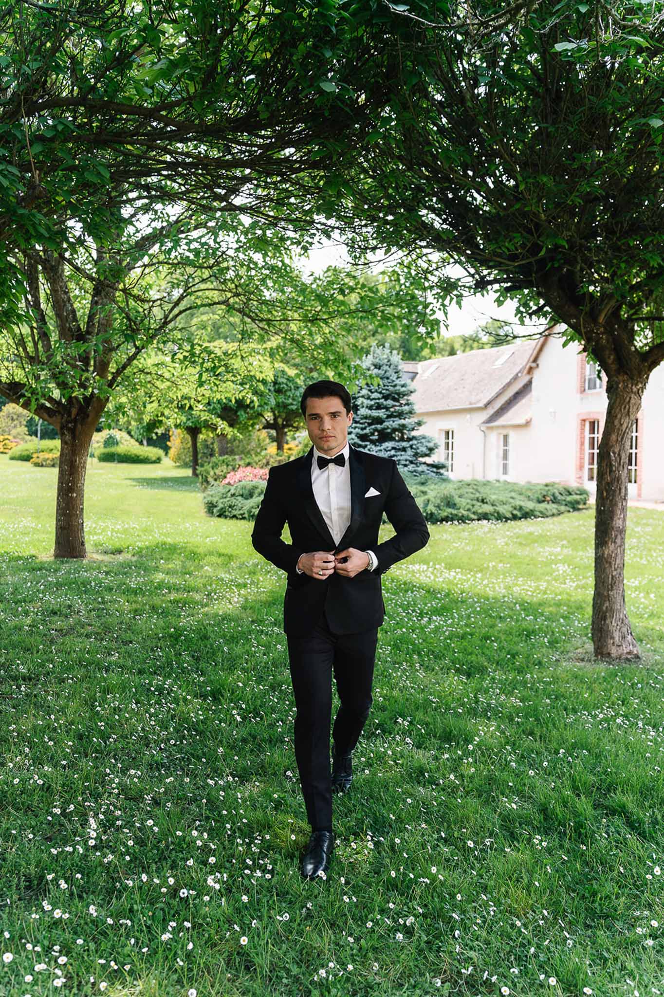 Bridal shoes in a garden