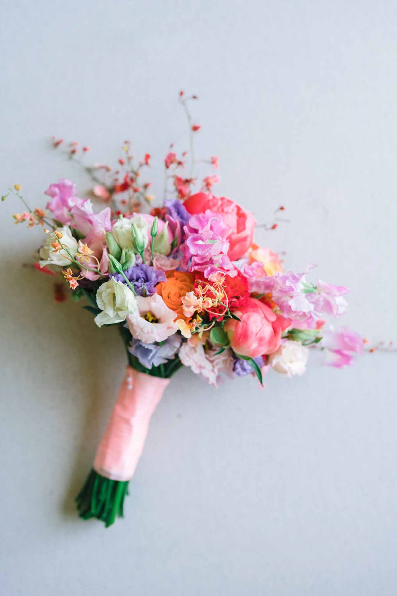 Flat lay of in a garden