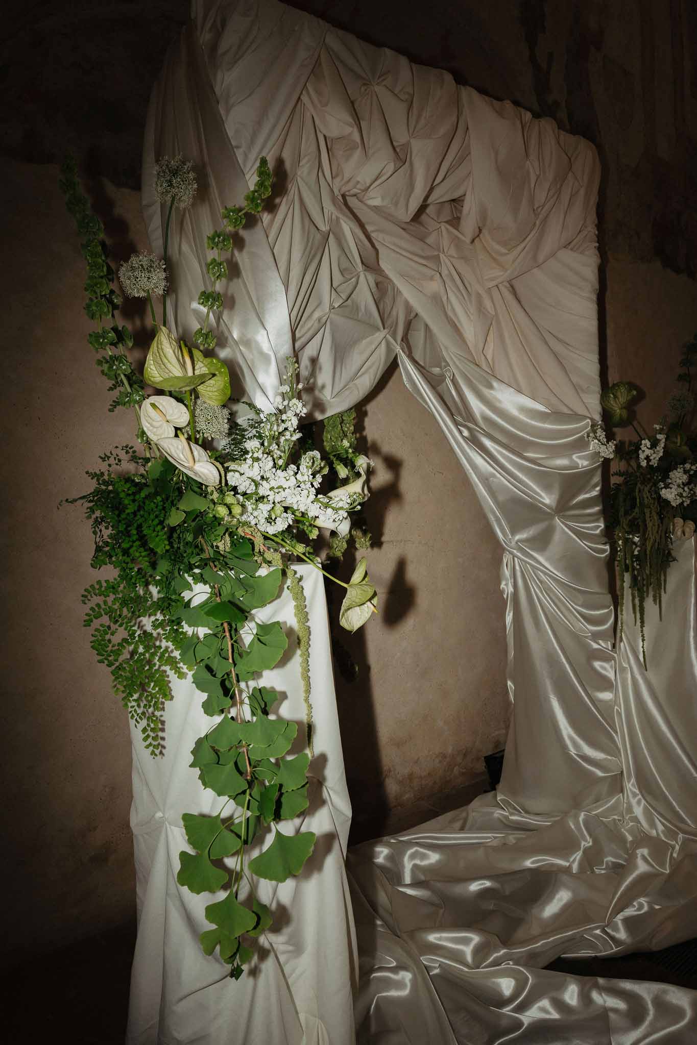 Wedding ceremony with white roses
