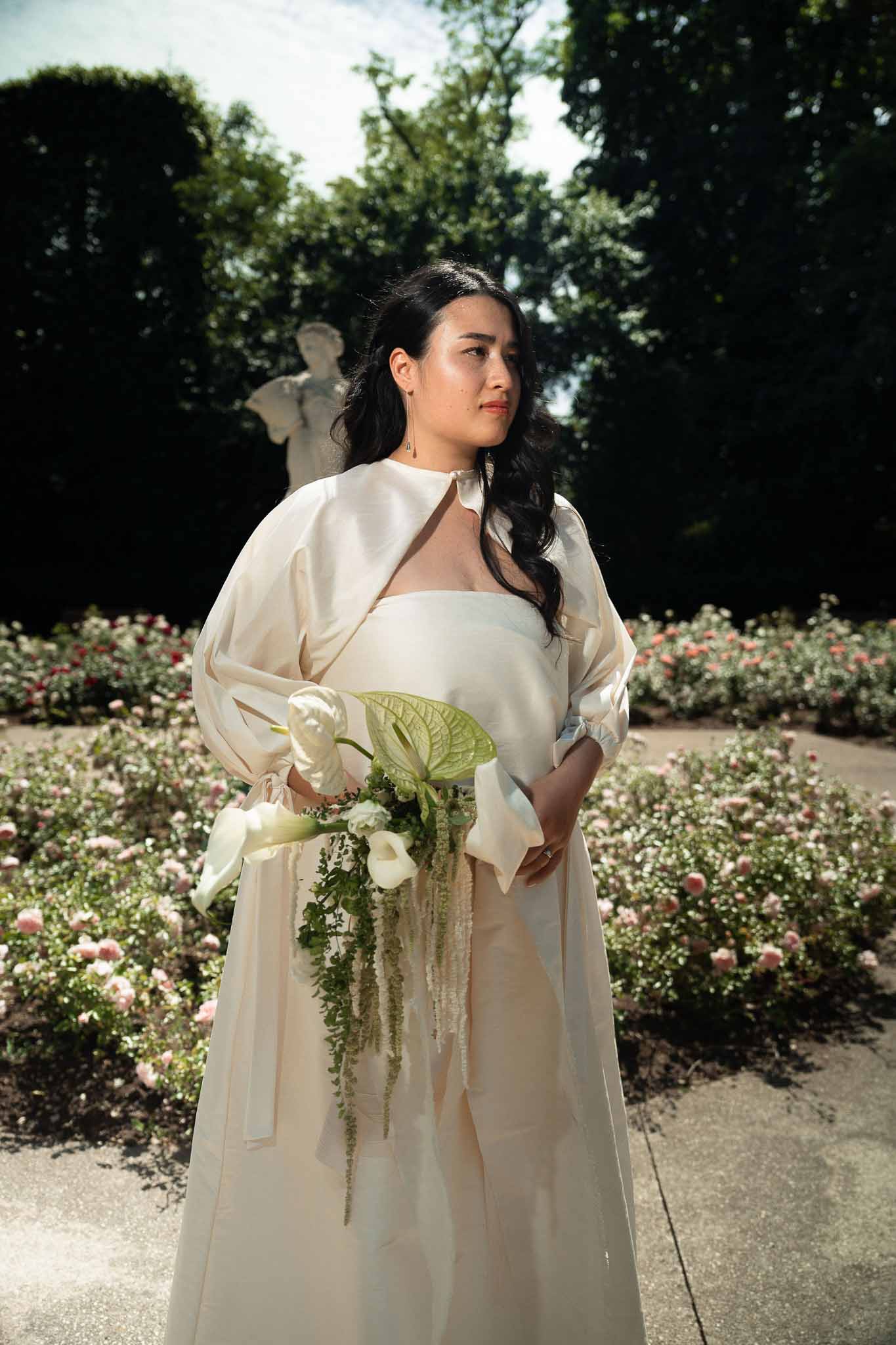 Bridal portrait in a garden