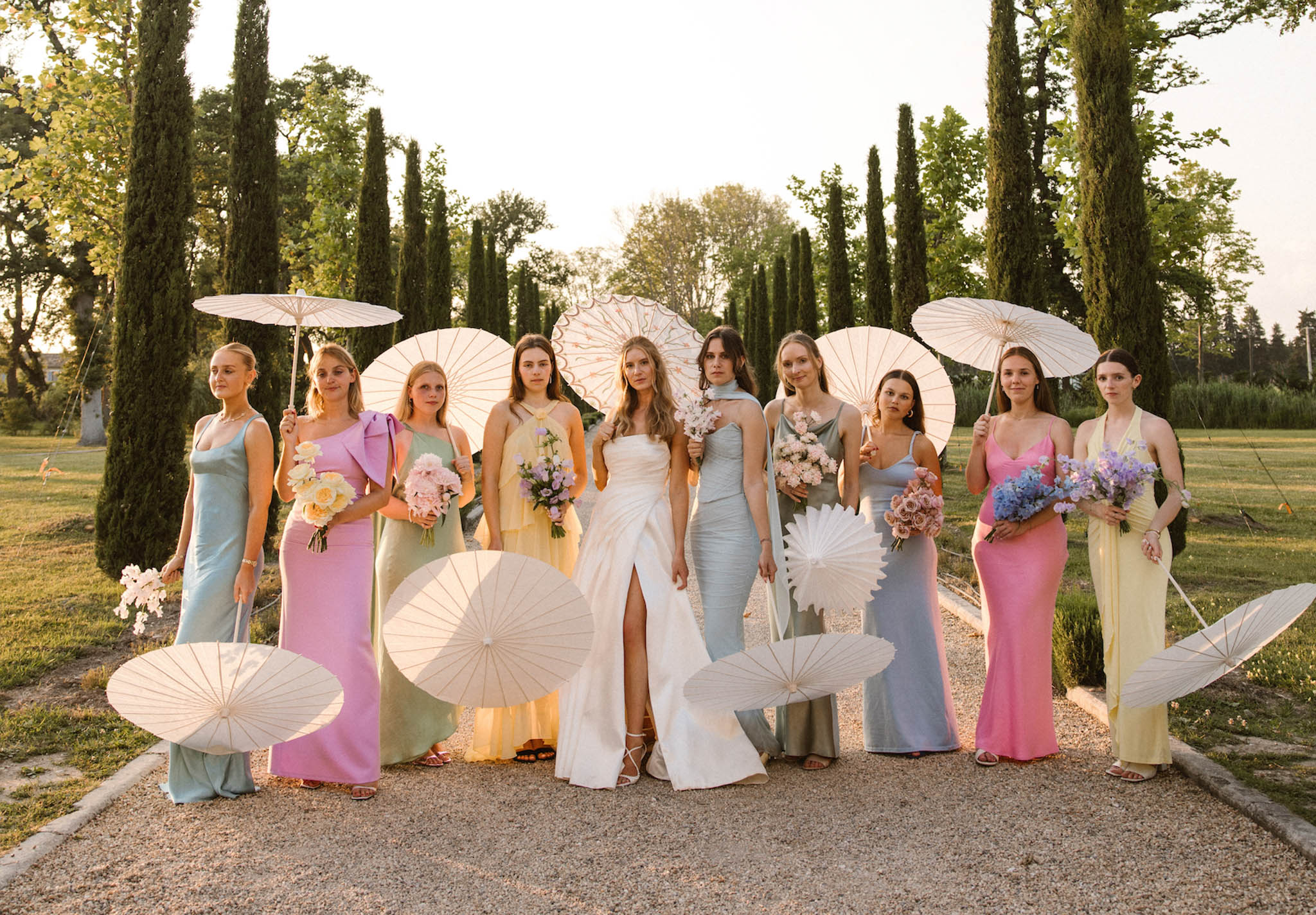 Garden Roses and Pastel Summer Light at Chateau de Tourreau, Provence
