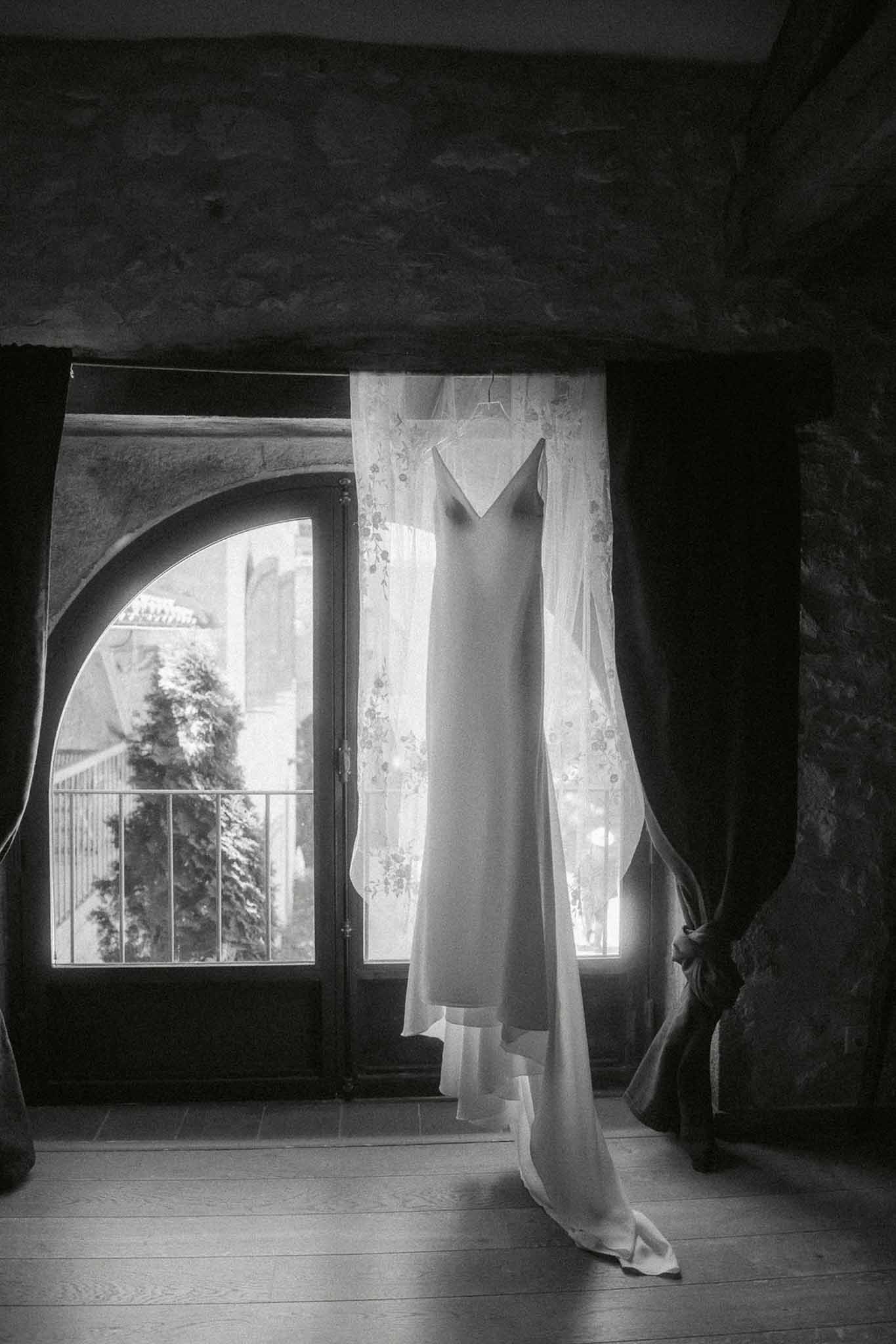 Black and white photo of floral arrangement