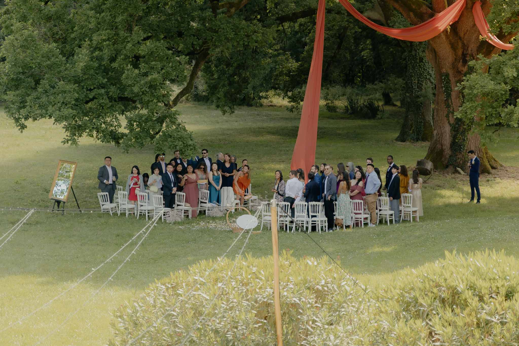 Wedding ceremony with white roses