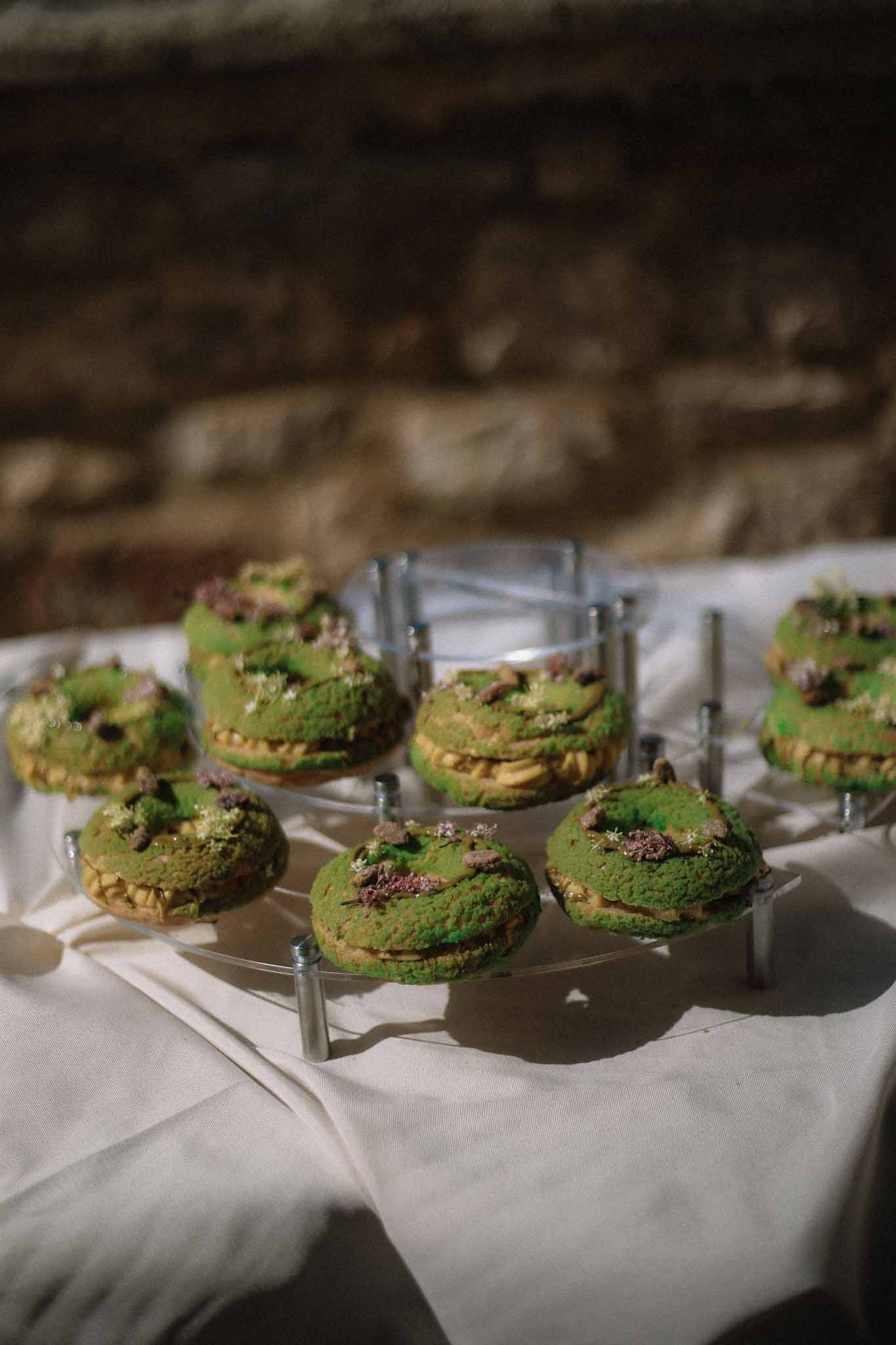 Vegetarian food buffet at reception at Chateau St Victor Lacoste