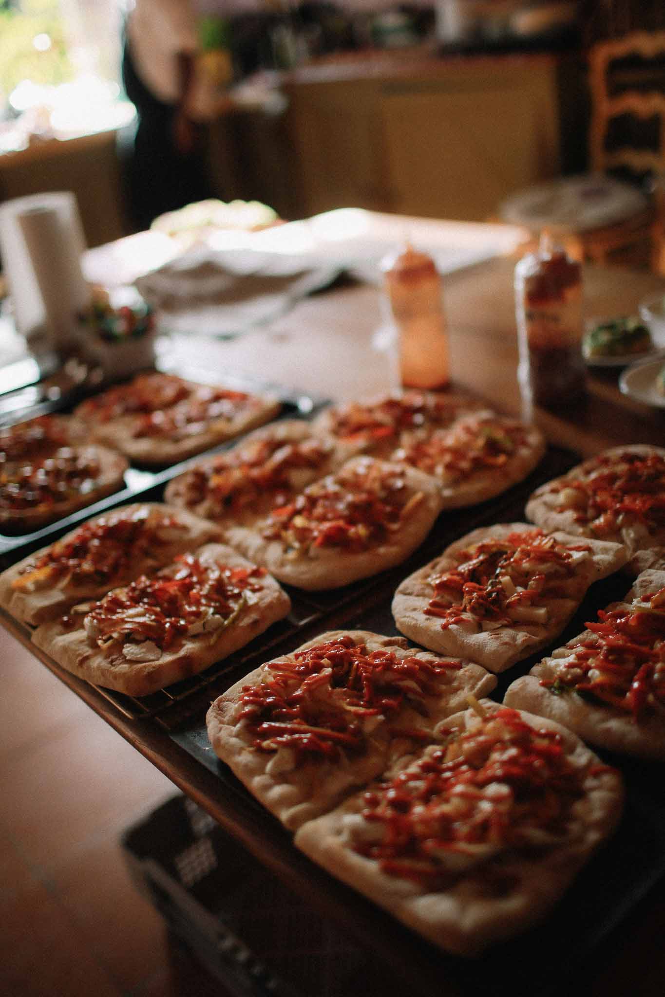 Food being served from buffet at Chateau St Victor Lacoste reception