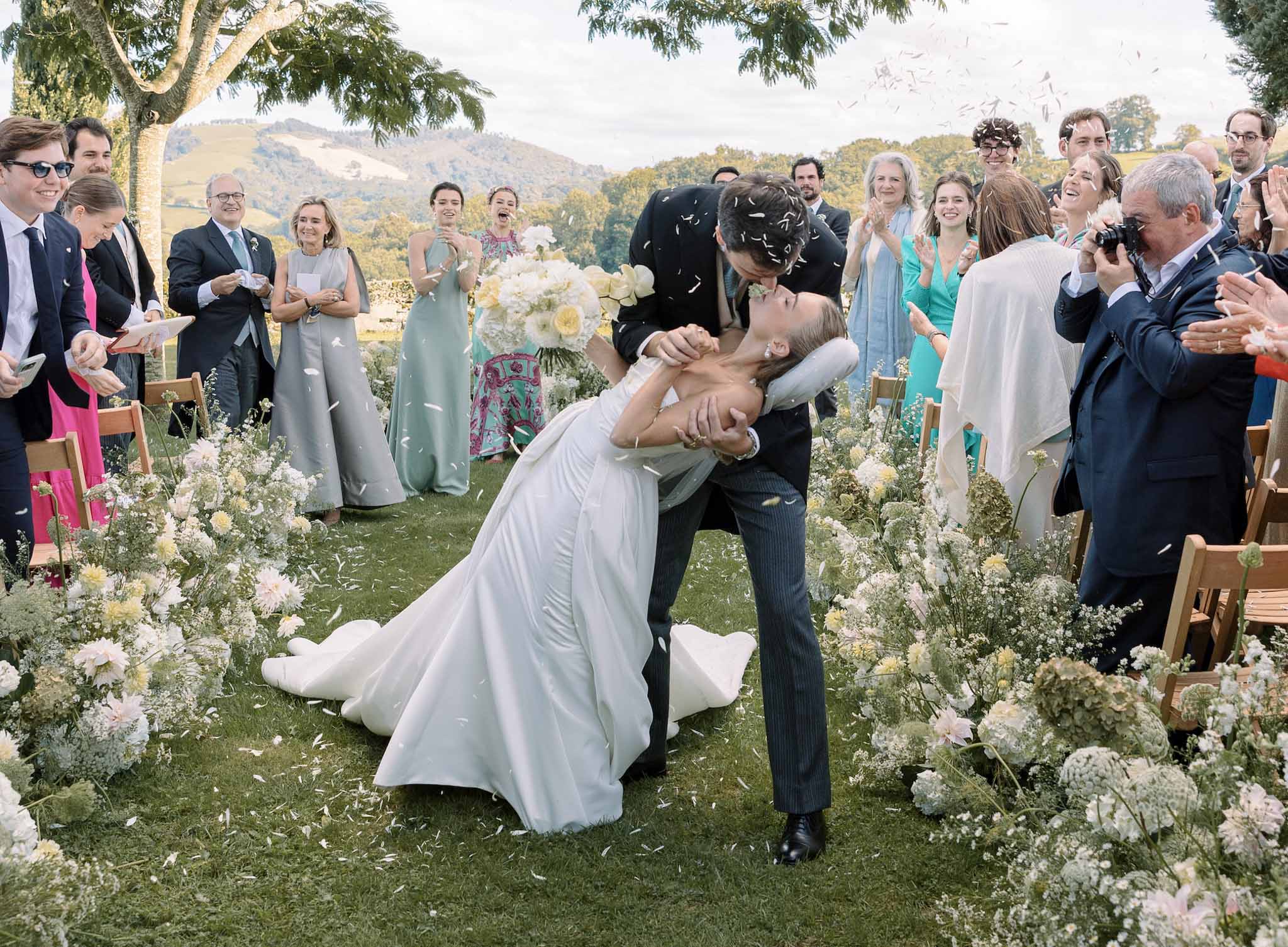 White Hydrangeas and Basque Hills at Maison Belzunce, Biarritz