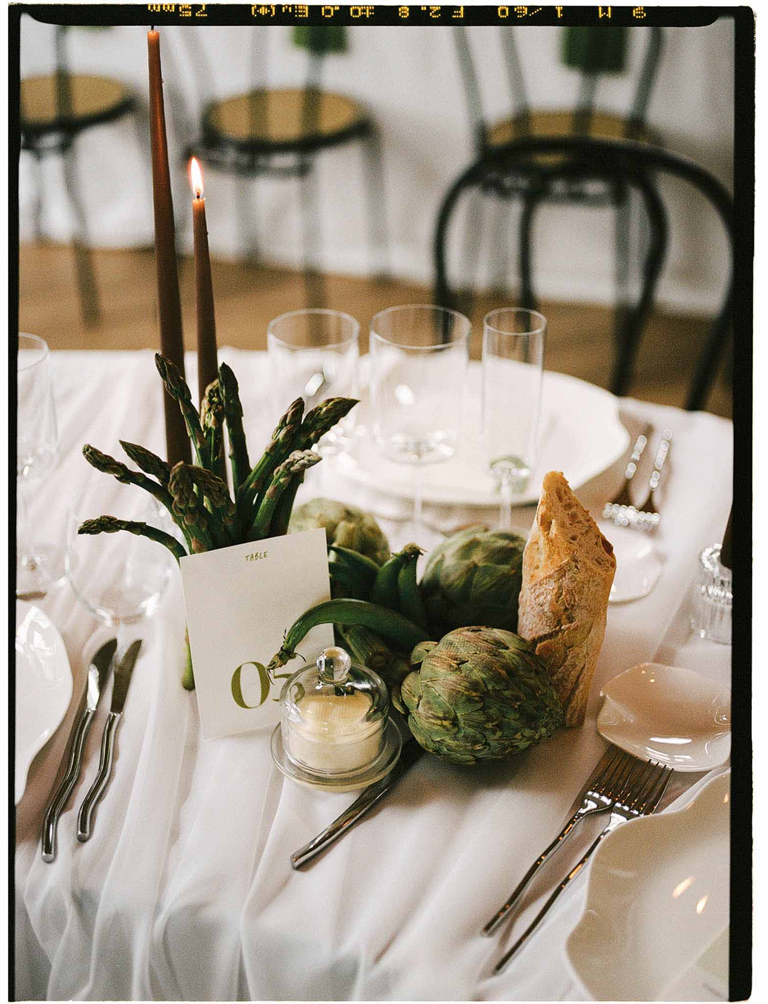 Wedding reception table setting